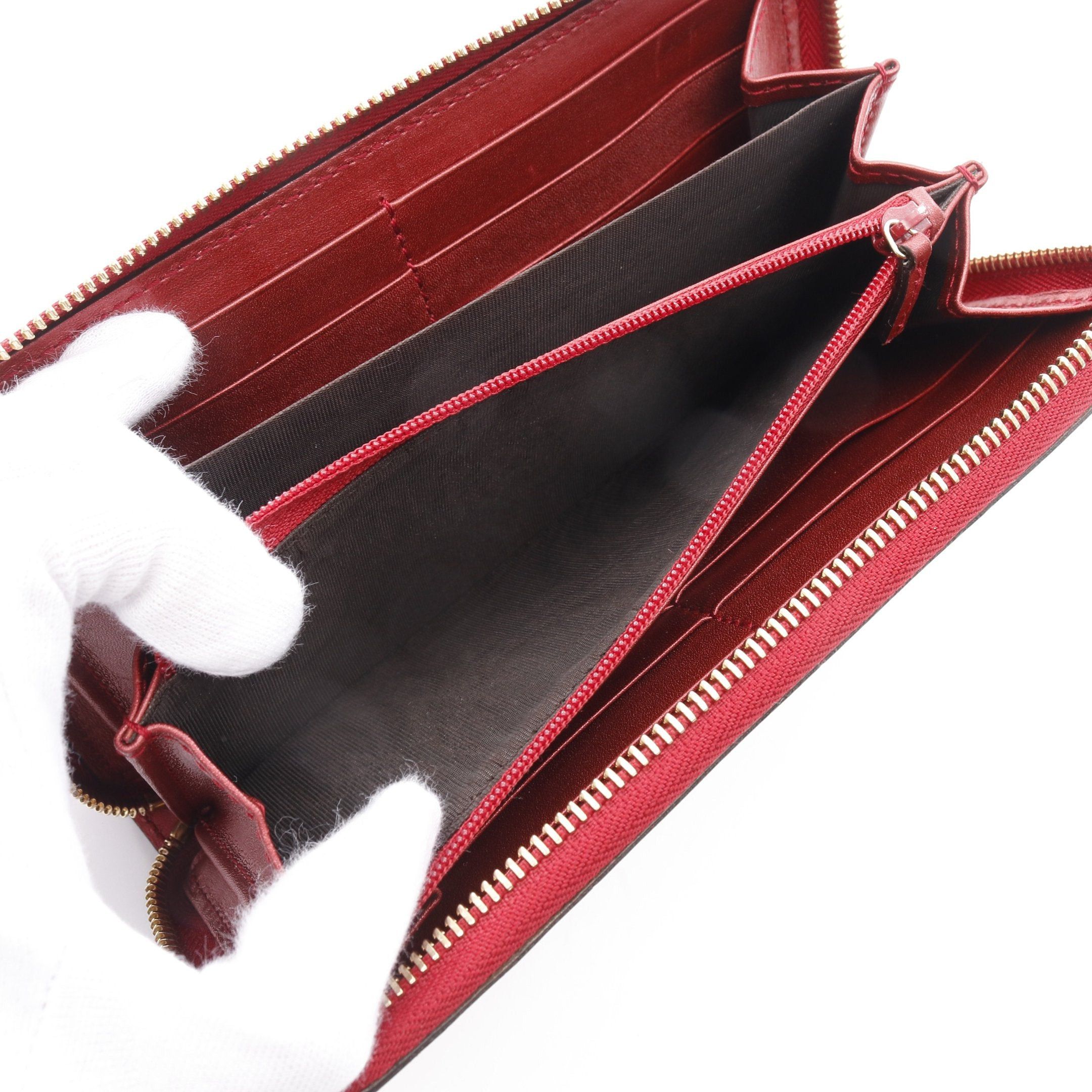 Gucci Gucci Lovely Round Zipper Long Wallet Leather Pink Red Size ONE SIZE - 5 Thumbnail