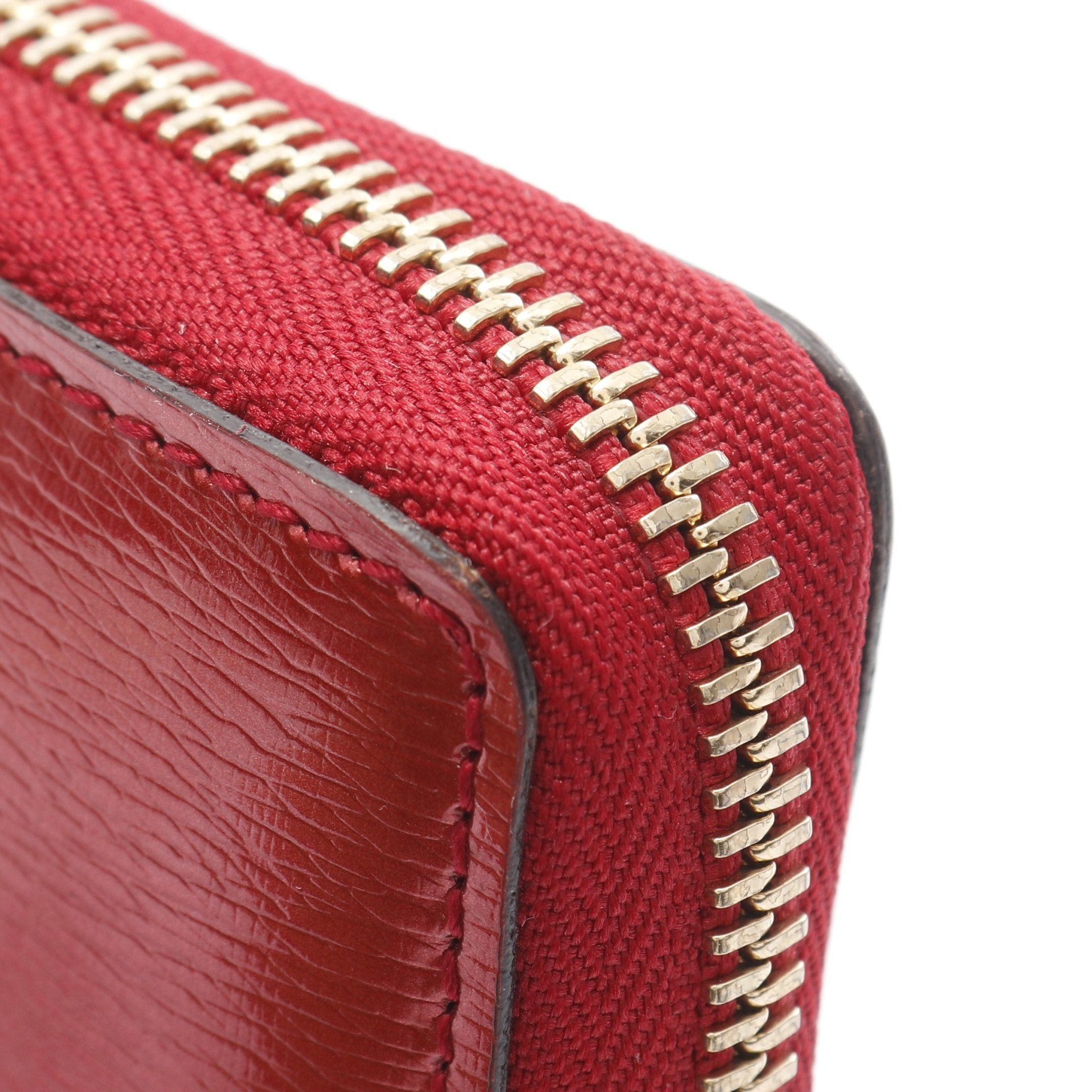 Gucci Gucci Lovely Round Zipper Long Wallet Leather Pink Red Size ONE SIZE - 8 Thumbnail