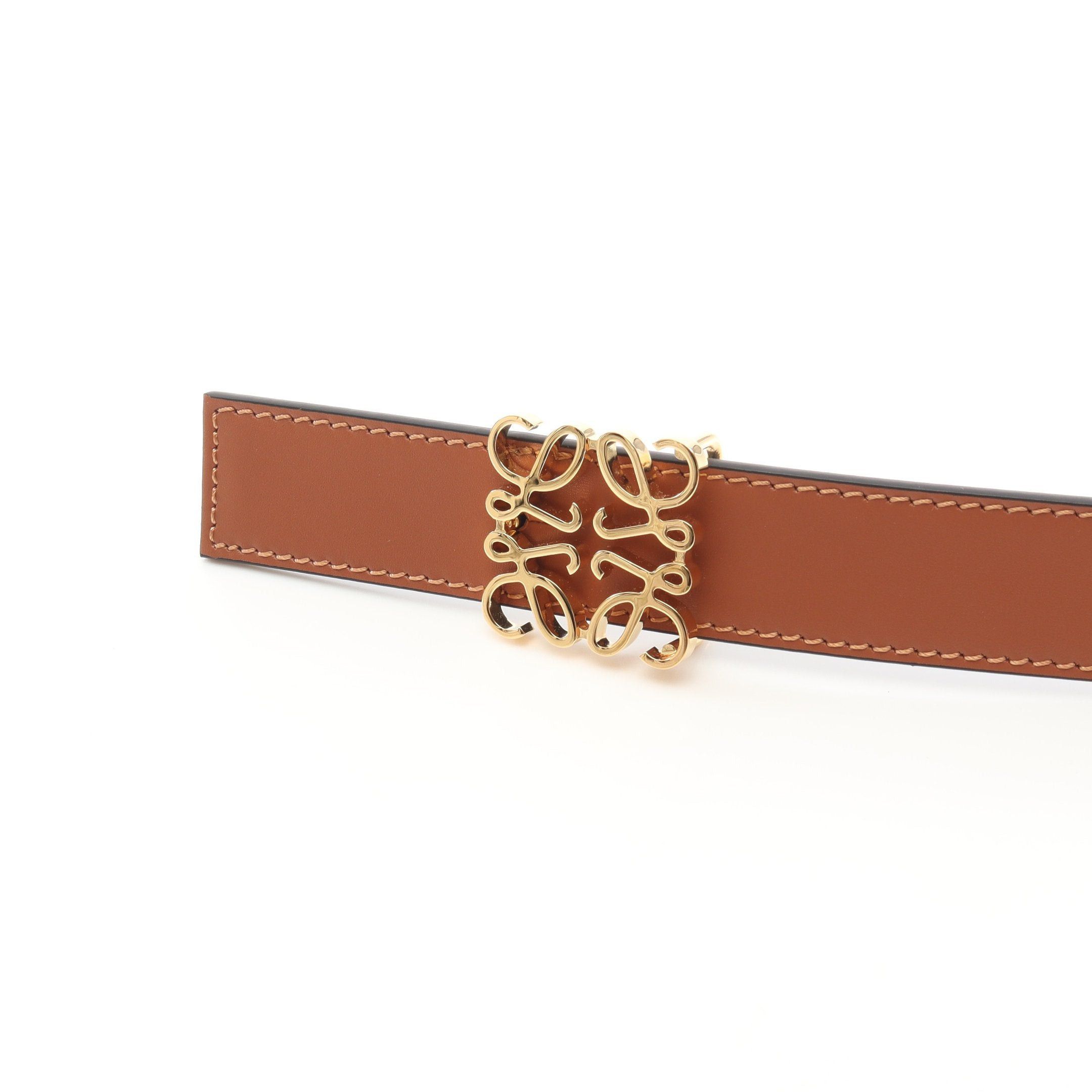 Loewe Loewe Reversible Anagram Belt Leather Brown Black Size ONE SIZE - 2 Thumbnail