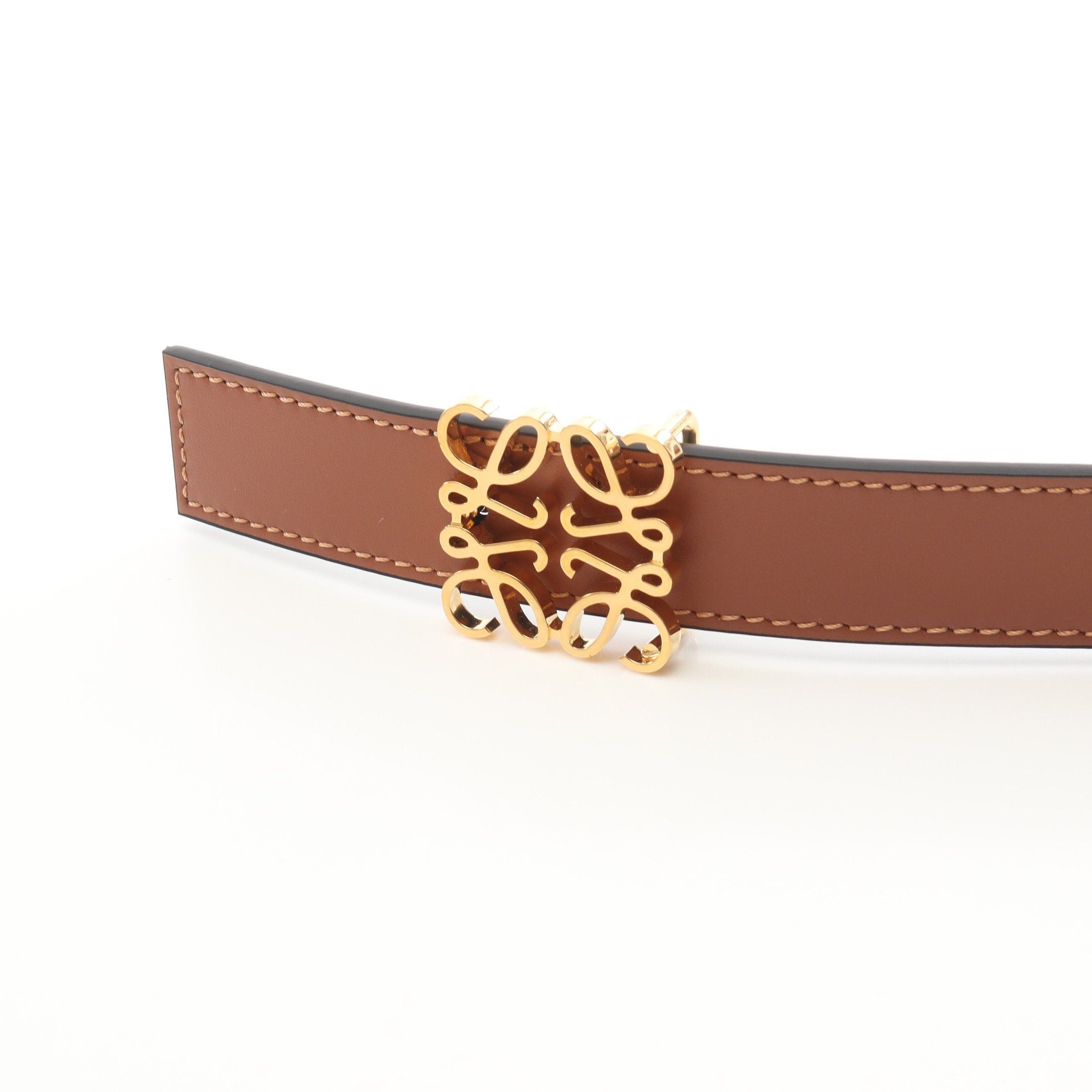 Loewe Loewe Reversible Anagram Belt Leather Brown Black Size ONE SIZE - 2 Thumbnail