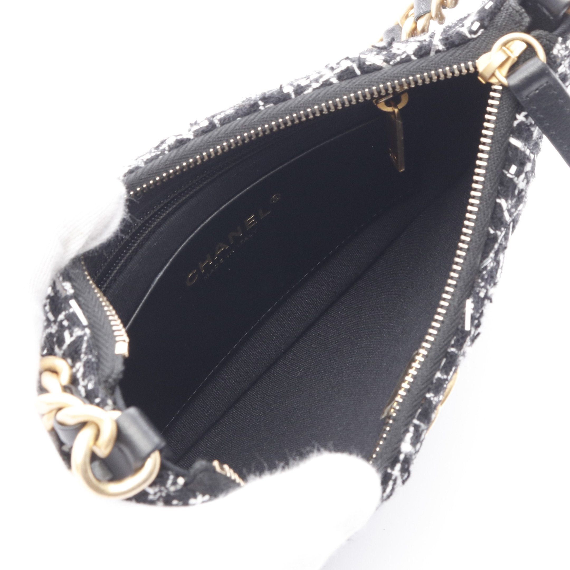 Chanel Chanel Chain Shoulder Bag Rame Tweed Black White Silver Gold Hardware Size ONE SIZE - 3 Thumbnail