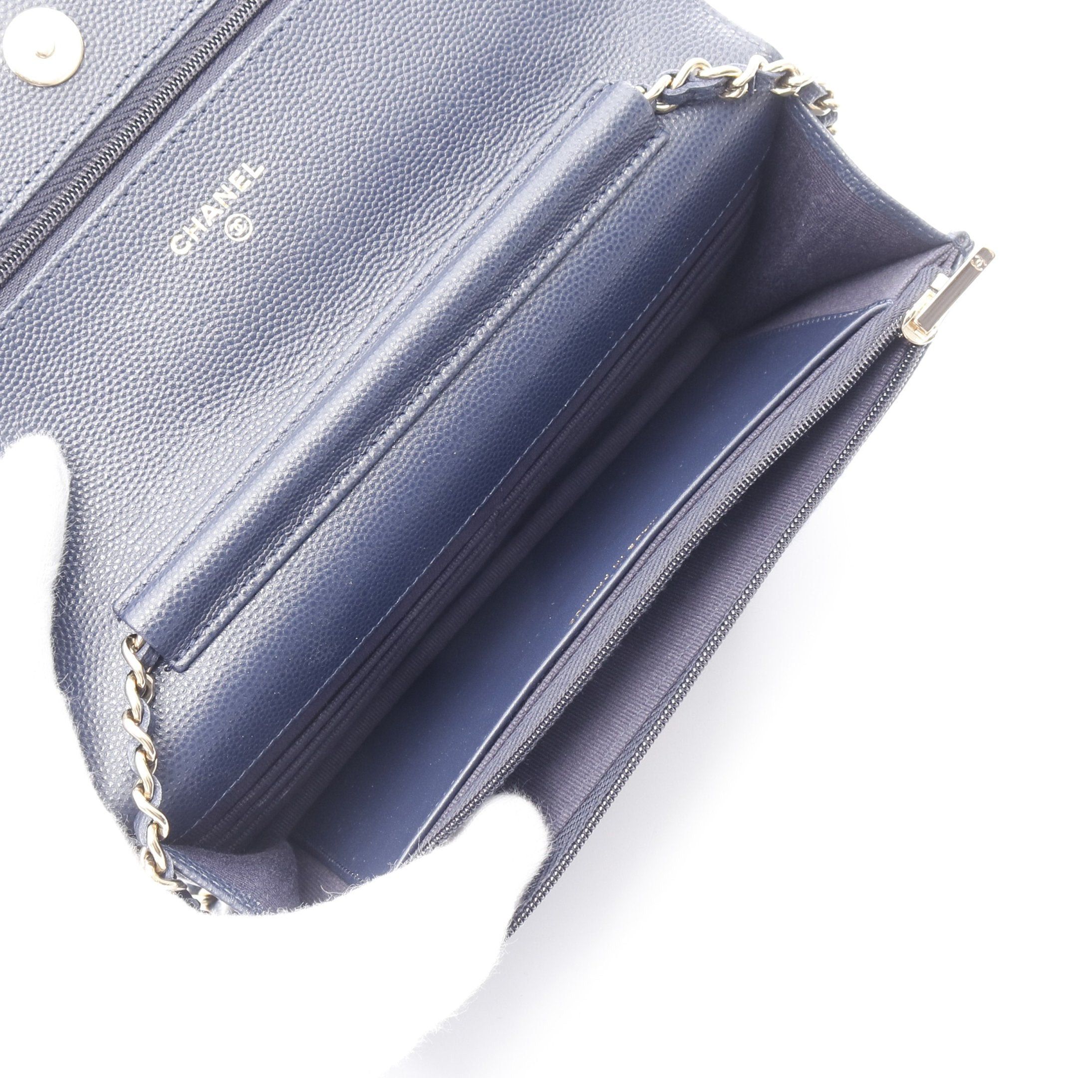 Chanel Chanel Matelasse Chain Wallet Caviar Skin Dark Navy Gold Hardware Size ONE SIZE - 3 Thumbnail