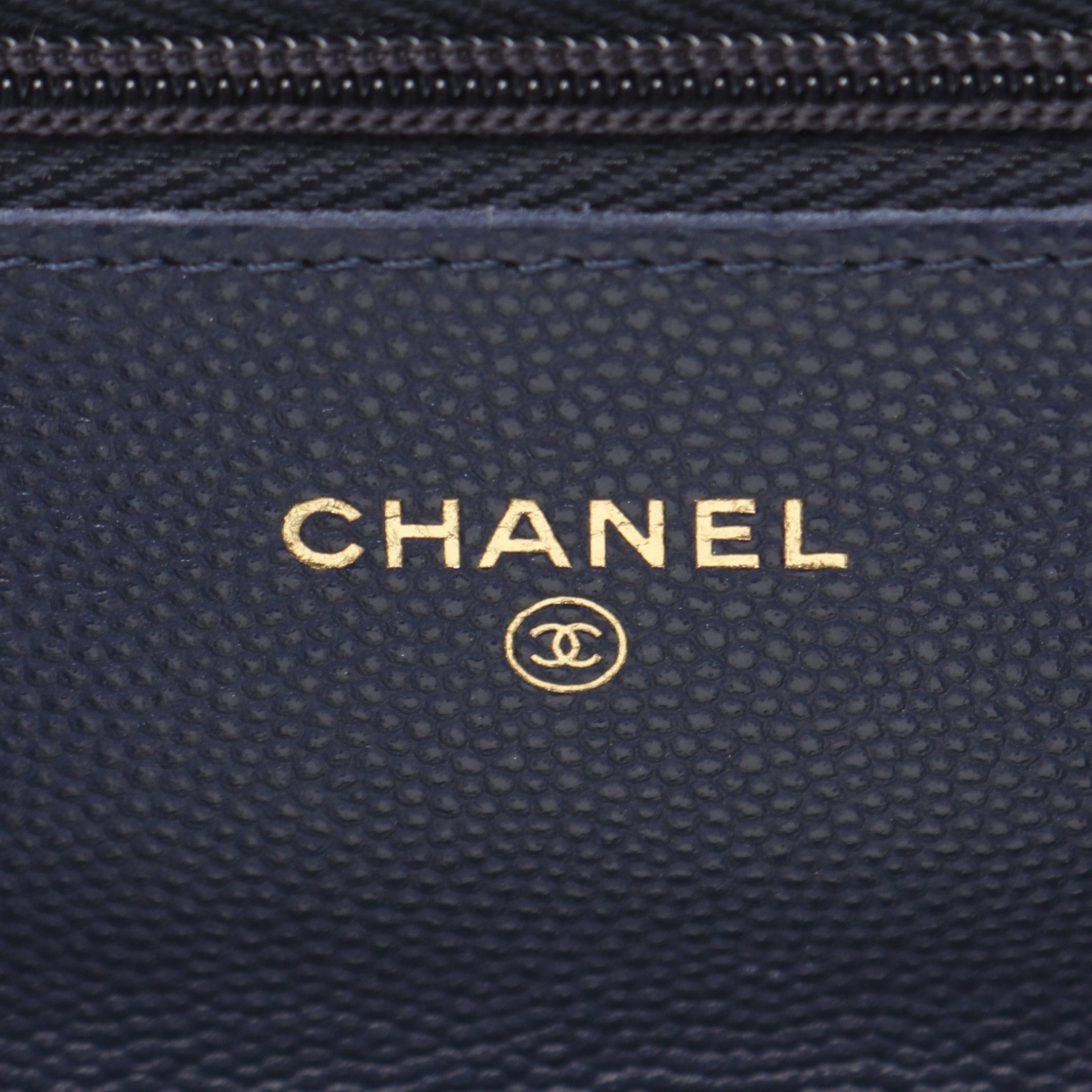 Chanel Chanel Matelasse Chain Wallet Caviar Skin Dark Navy Gold Hardware Size ONE SIZE - 4 Thumbnail