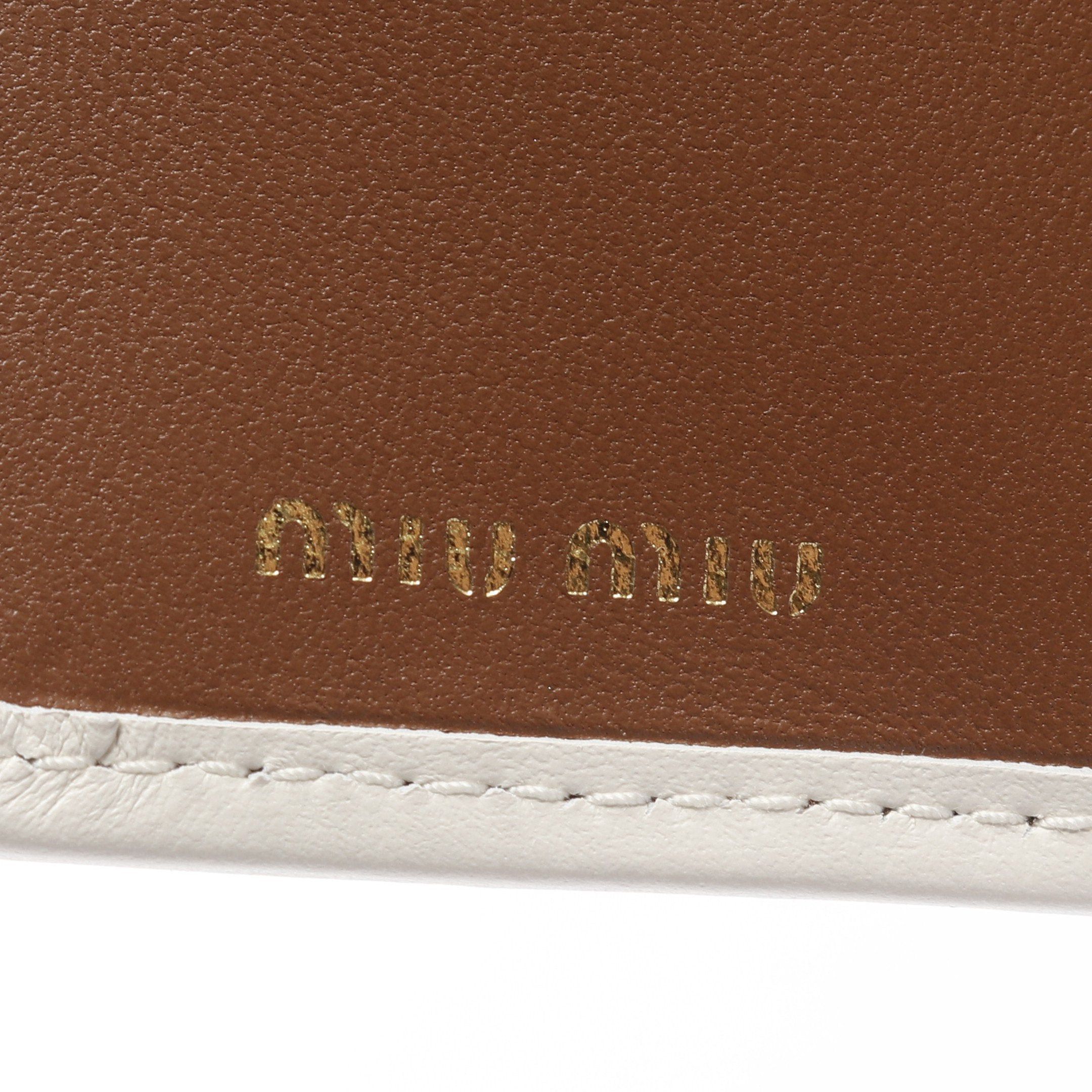 Miu Miu Miu Miu Matelasse Bi-Fold Wallet Leather Black White Size ONE SIZE - 4 Thumbnail