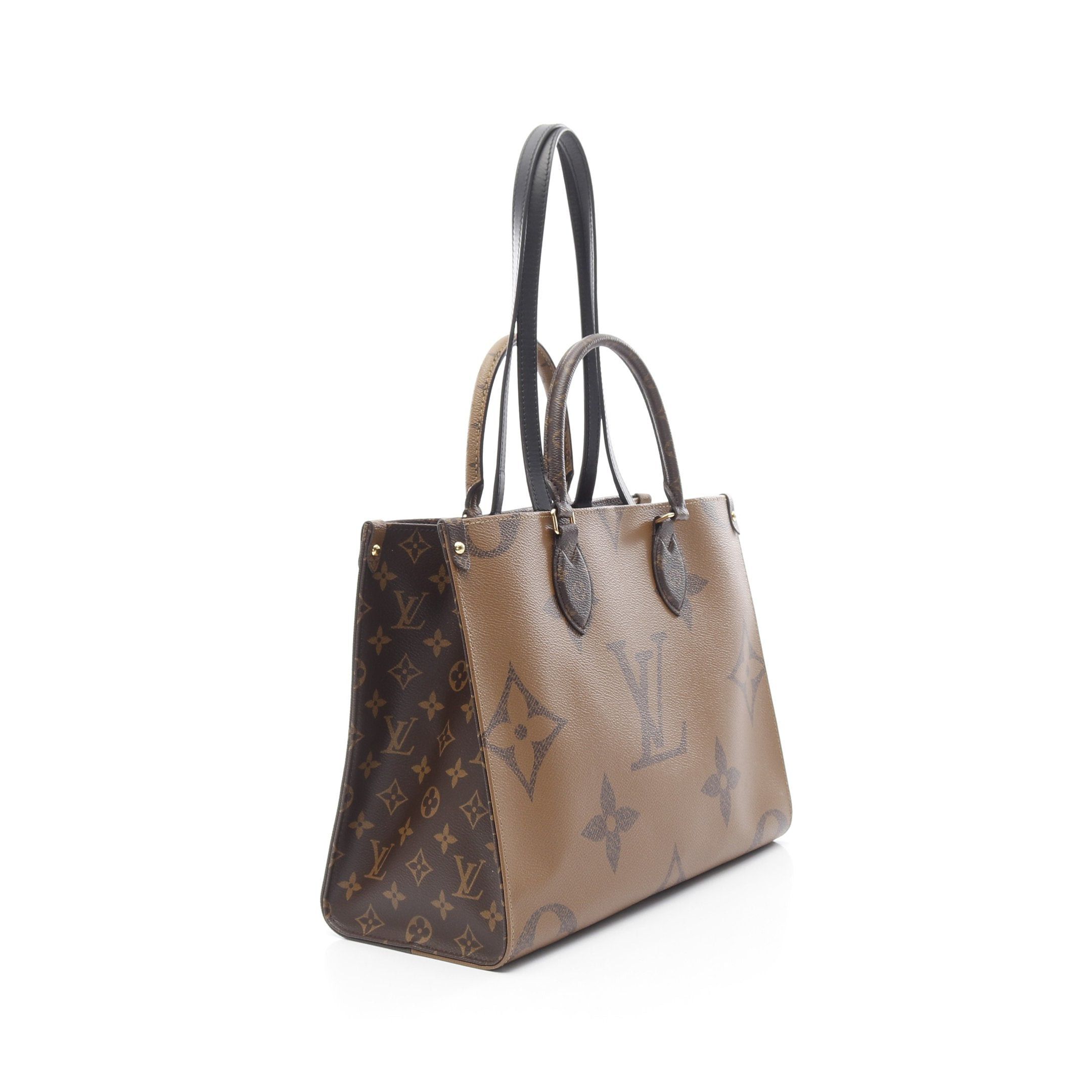 Louis Vuitton Louis Vuitton On-The-Go Mm Monogram Giant Reverse Shoulder Bag Tote Leather Brown Beige Size ONE SIZE - 2 Thumbnail