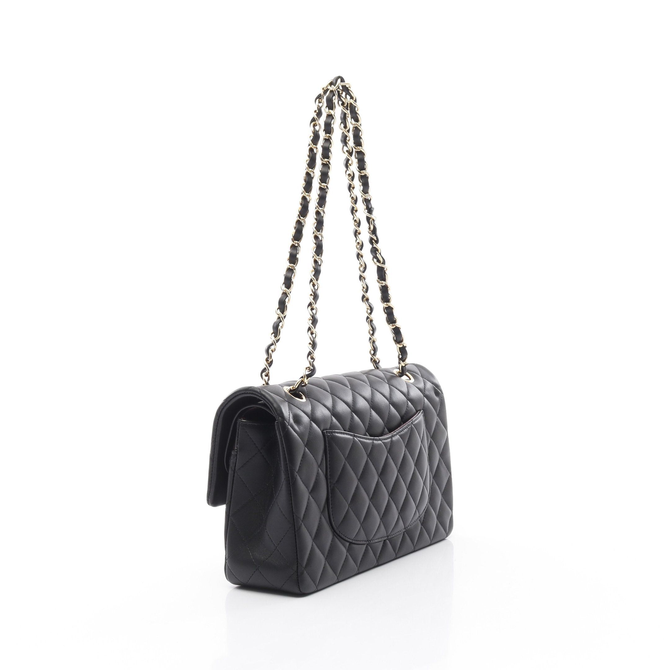 Chanel Chanel Matelasse Double Flap Chain Shoulder Bag Lambskin Black Gold Hardware Size ONE SIZE - 2 Thumbnail