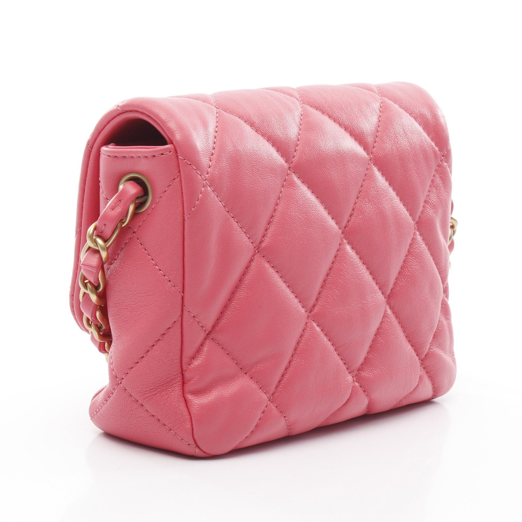 Chanel Chanel Matelasse Heart Lock Chain Shoulder Bag Lambskin Pink Gold Hardware Size ONE SIZE - 2 Thumbnail