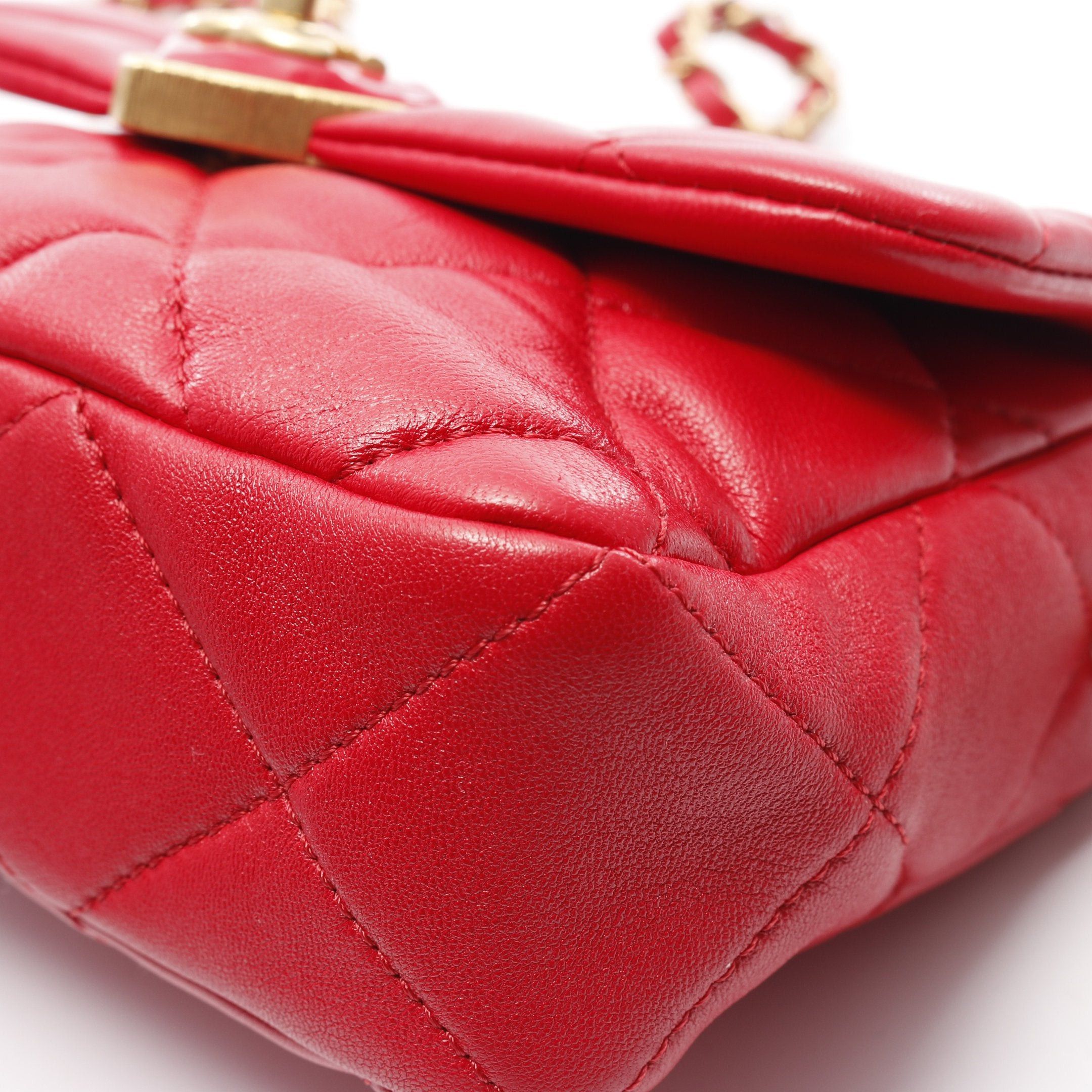 Chanel Chanel Matelasse Heart Lock Chain Shoulder Bag Lambskin Red Gold Hardware Size ONE SIZE - 7 Thumbnail