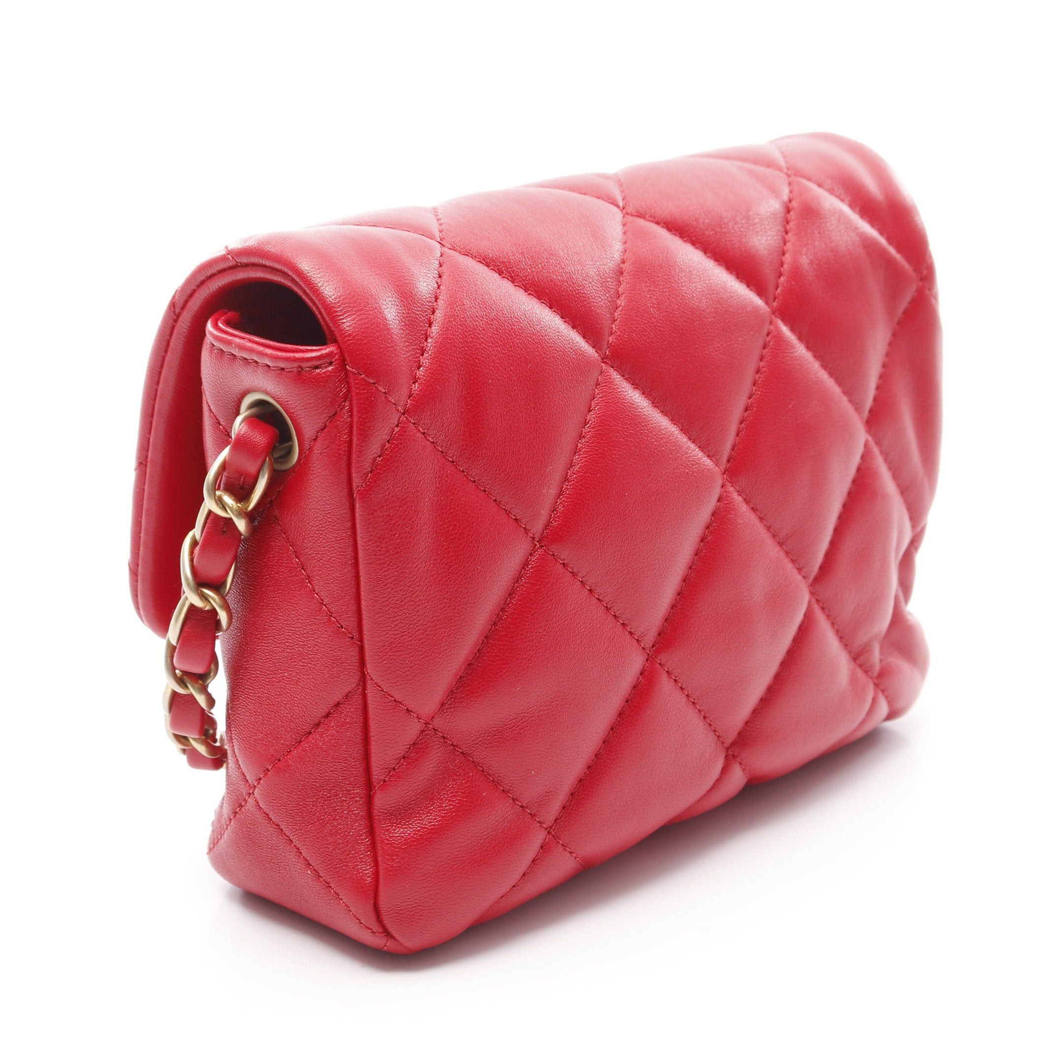 Chanel Chanel Matelasse Heart Lock Chain Shoulder Bag Lambskin Red Gold Hardware Size ONE SIZE - 2 Thumbnail