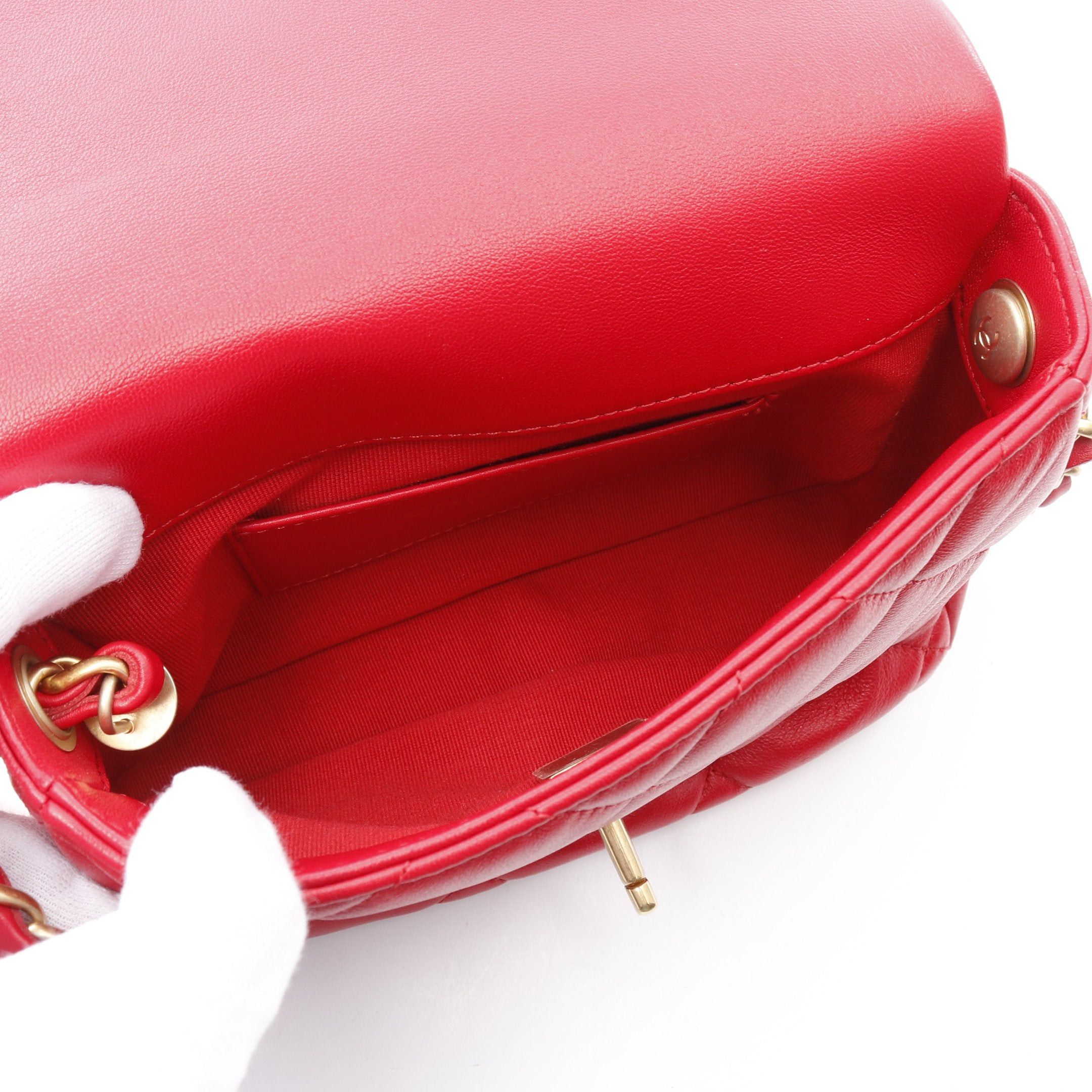 Chanel Chanel Matelasse Heart Lock Chain Shoulder Bag Lambskin Red Gold Hardware Size ONE SIZE - 3 Thumbnail