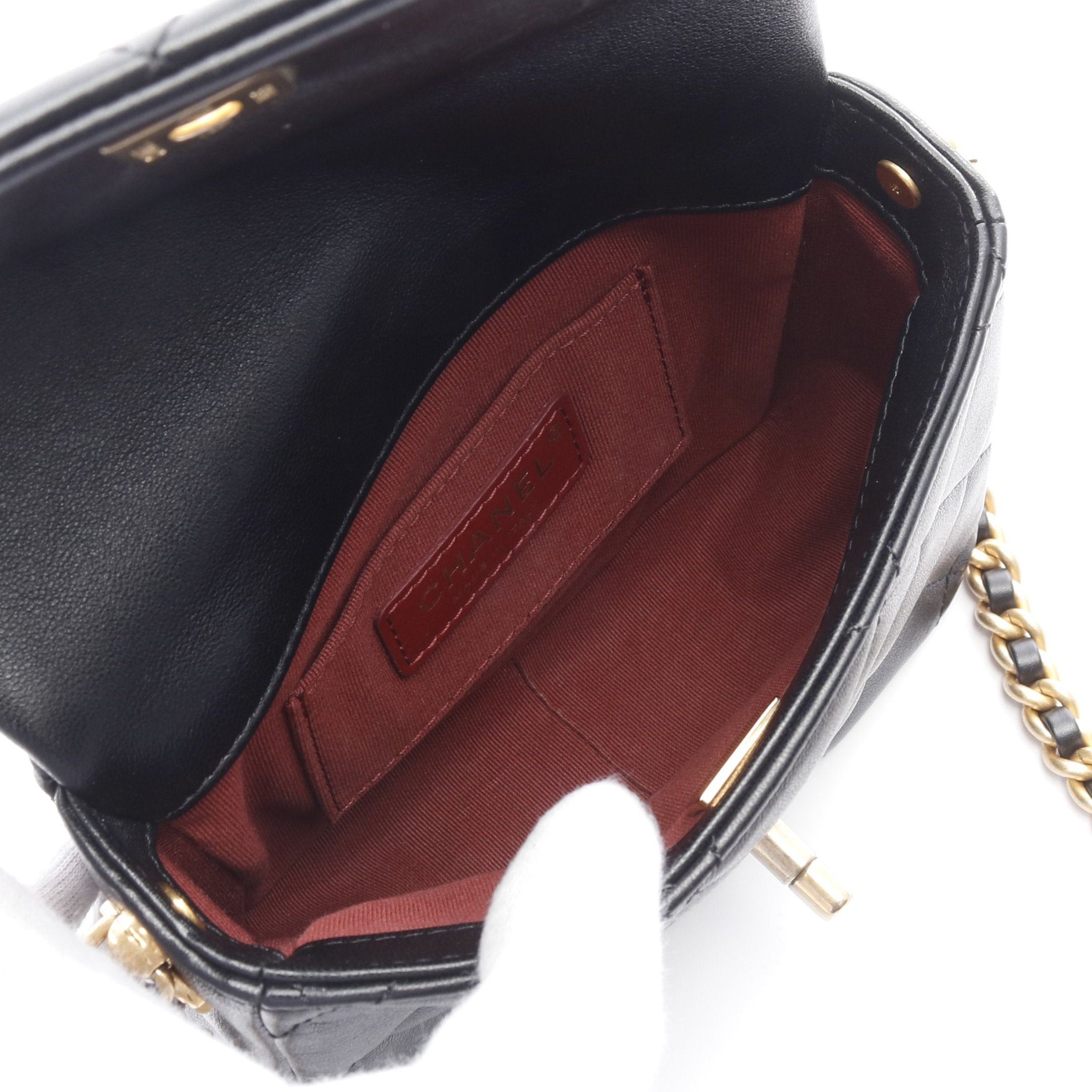 Chanel Chanel Matelasse Chain Shoulder Bag Lambskin Black Gold Hardware Size ONE SIZE - 3 Thumbnail