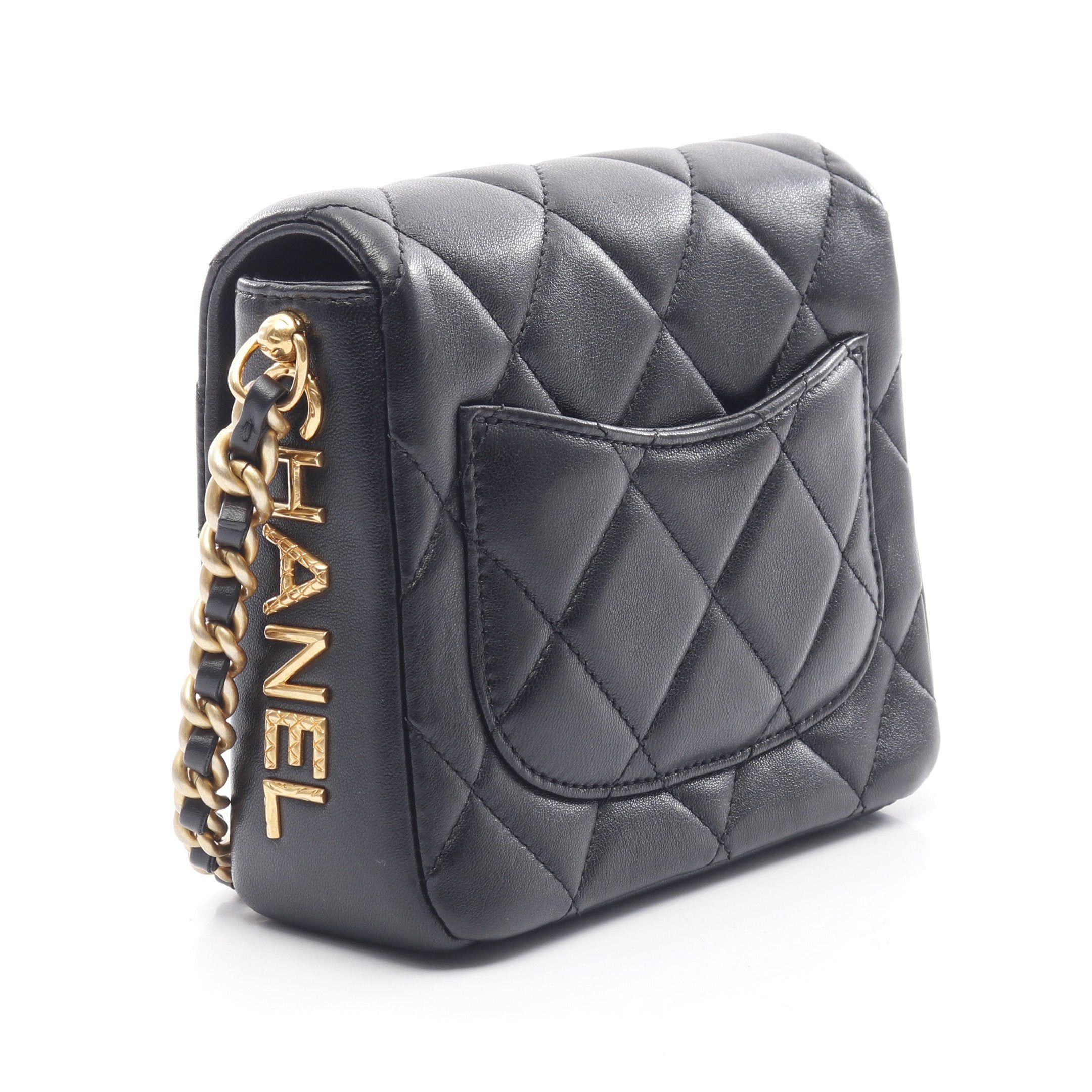 Chanel Chanel Matelasse Chain Shoulder Bag Lambskin Black Gold Hardware Size ONE SIZE - 2 Thumbnail
