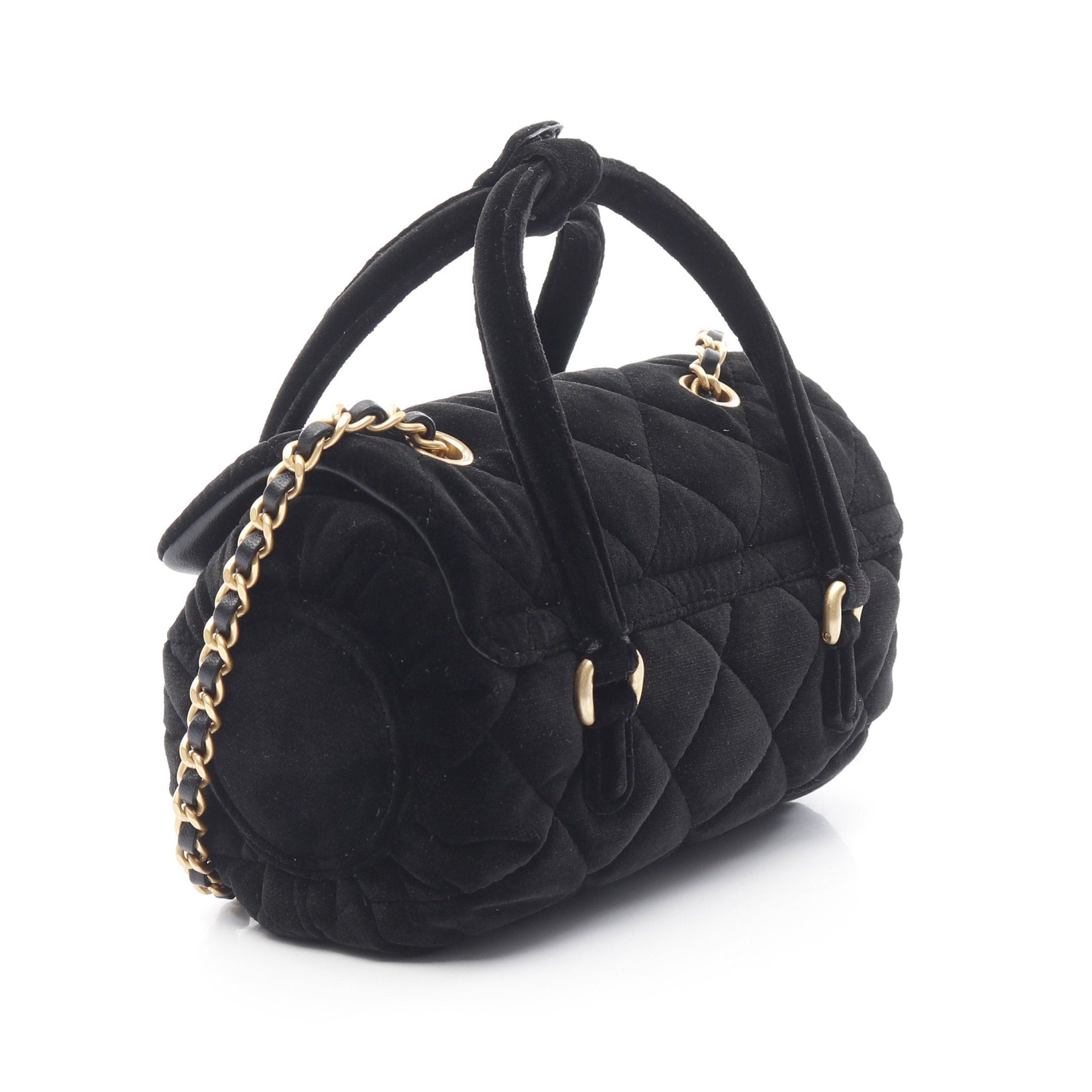 Chanel Chanel Matelasse Chain Shoulder Bag Velor Black Gold Hardware Size ONE SIZE - 2 Thumbnail