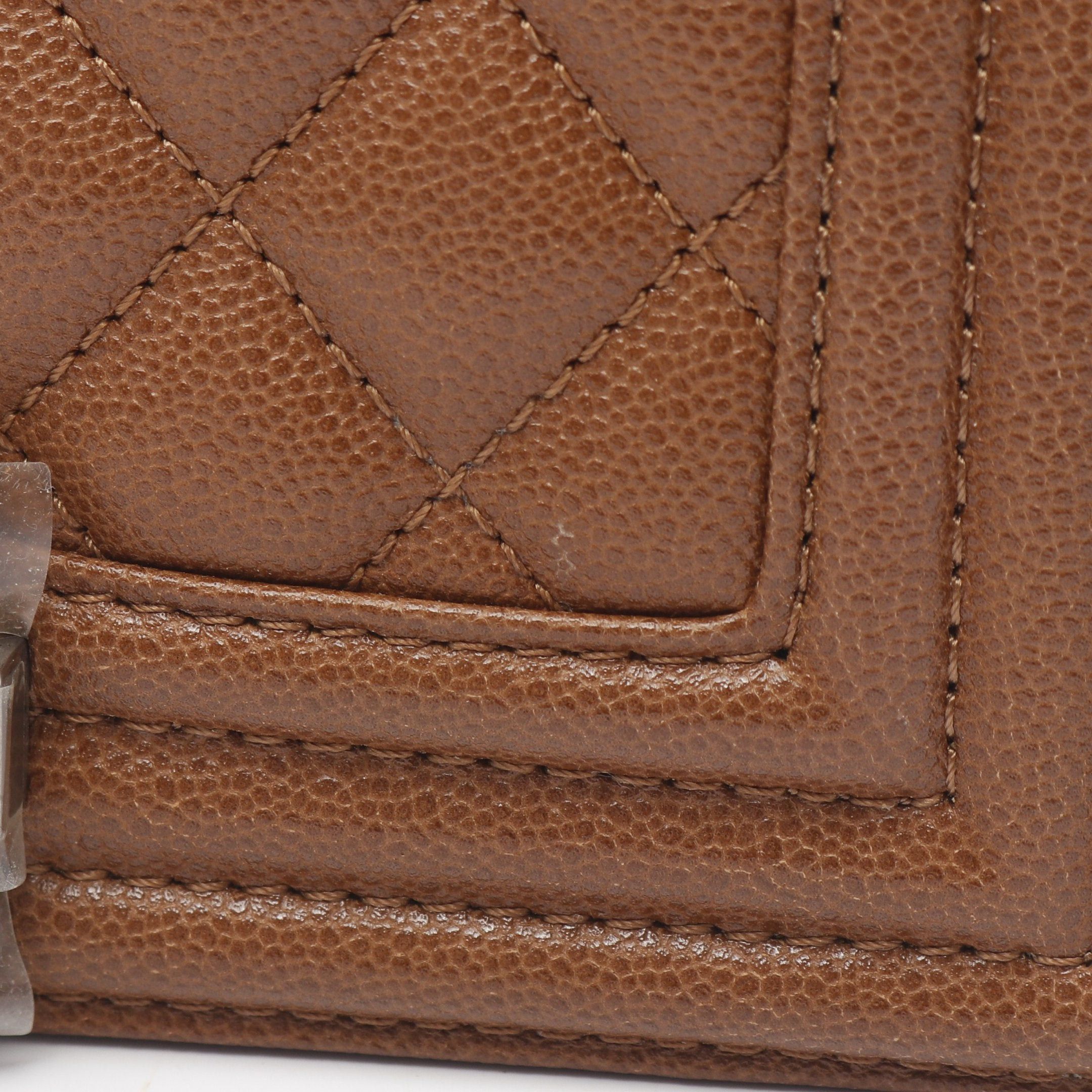 Chanel Chanel Boy Chanel Small Chain Shoulder Bag Caviar Skin Brown Silver Hardware Size ONE SIZE - 7 Thumbnail