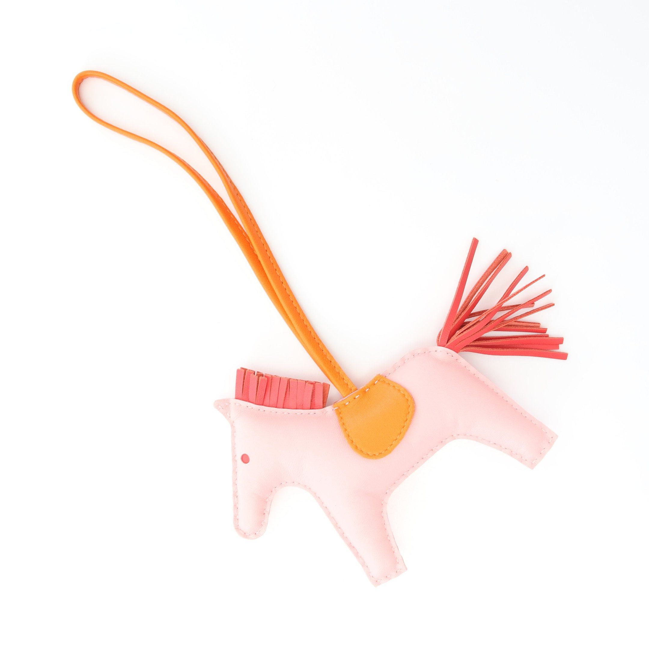 Hermes Hermes Rodeo Mm Rose Sakura Orange Bougainvillea Bag Charm Aagneau Pink Red Size ONE SIZE - 2 Thumbnail