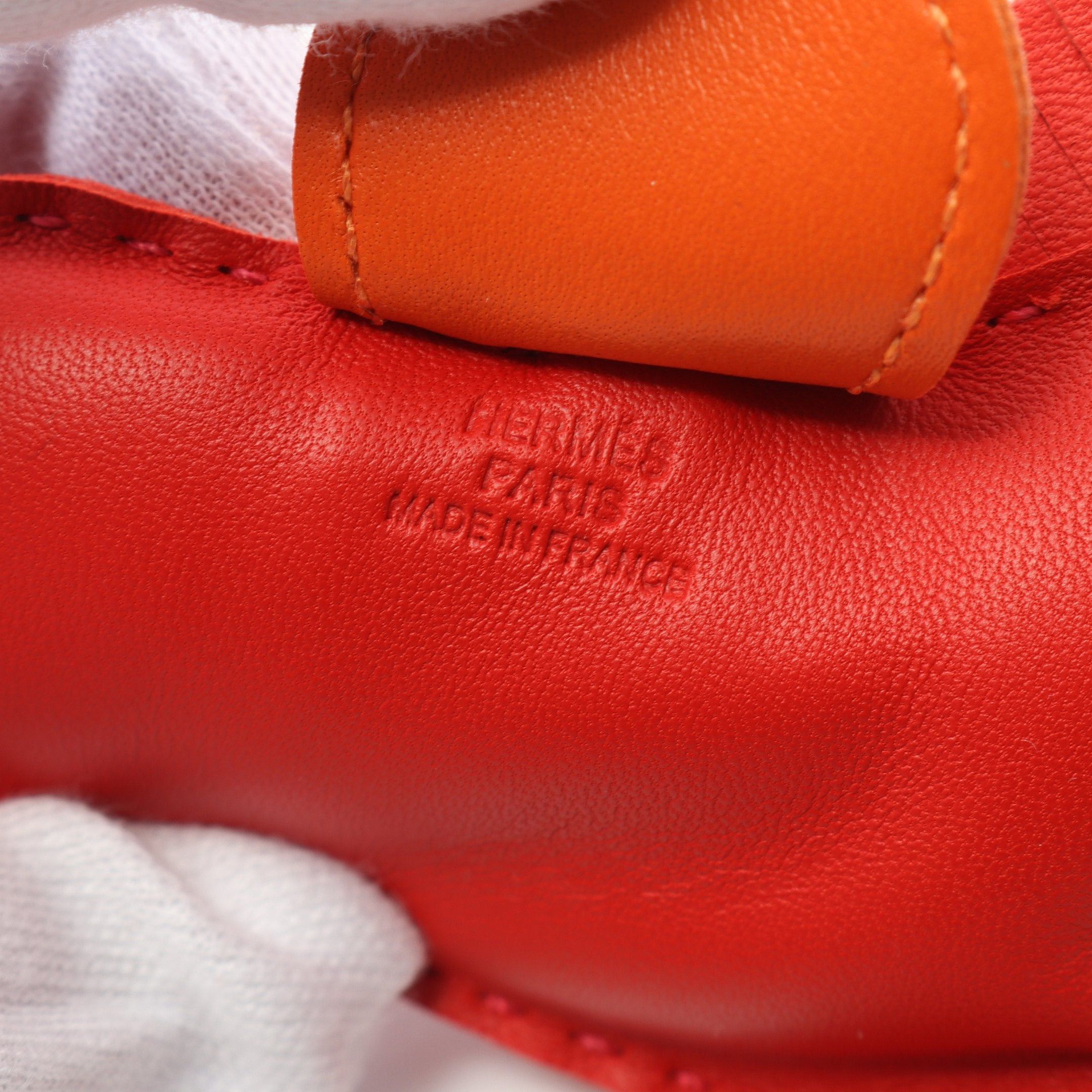 Hermes Hermes Rodeo Mm Rouge Indian Feu Rose Jaipur Bag Charm Aagneau Red Orange Coral Pink Size ONE SIZE - 3 Thumbnail