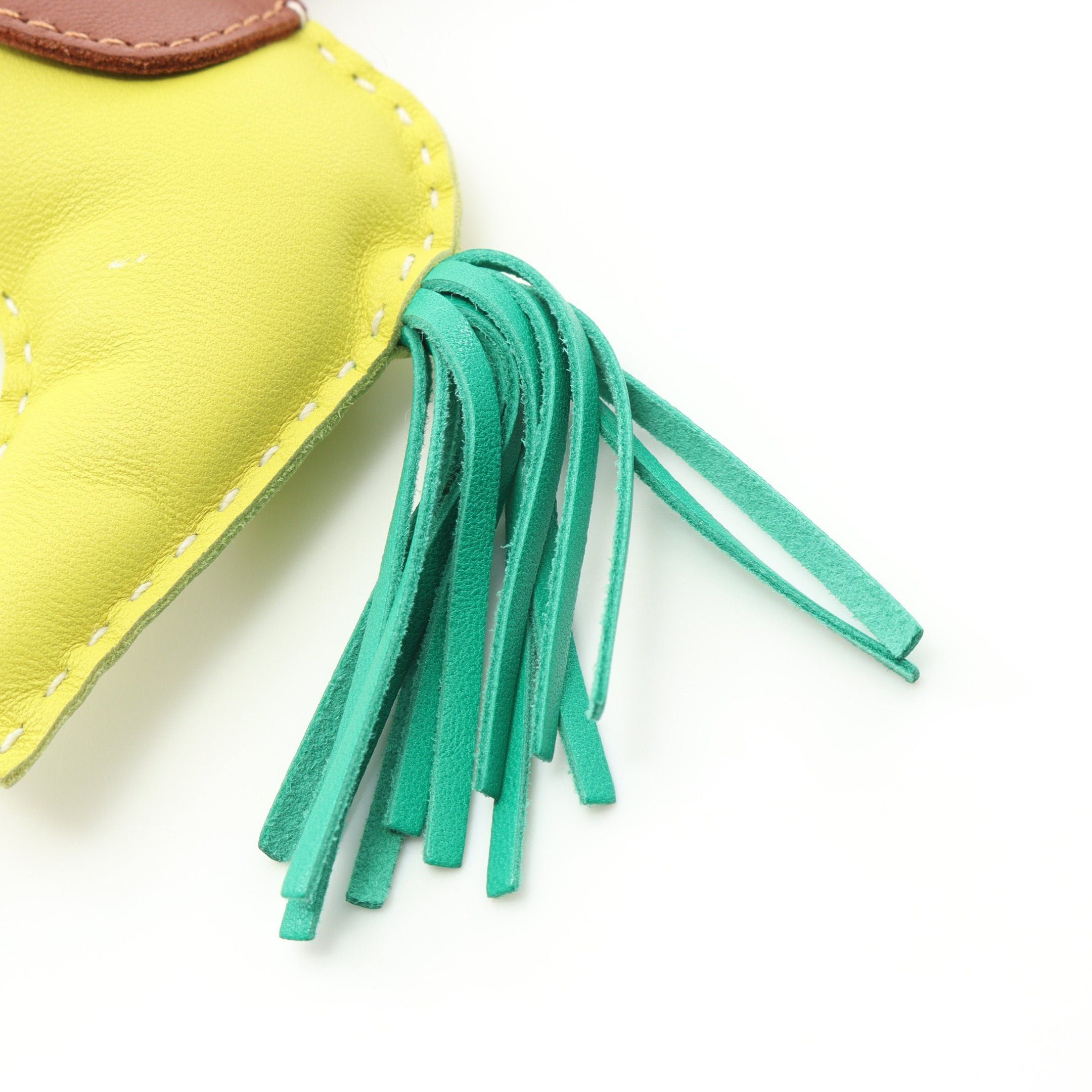 Hermes Hermes Rodeo Mm Lime Mint Forbe Bag Charm Aagneau Yellow-Green Green Brown Size ONE SIZE - 5 Thumbnail