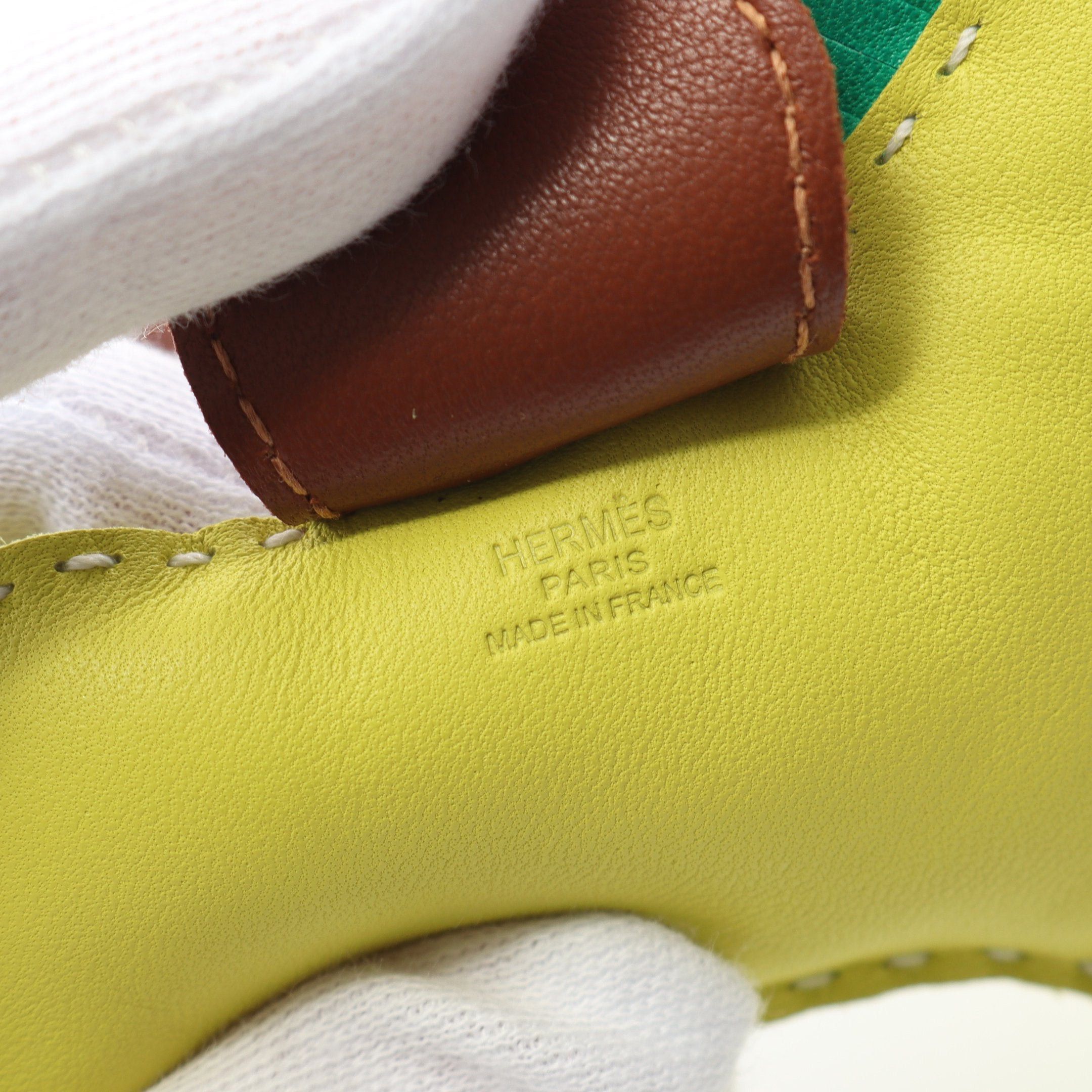 Hermes Hermes Rodeo Mm Lime Mint Forbe Bag Charm Aagneau Yellow-Green Green Brown Size ONE SIZE - 3 Thumbnail