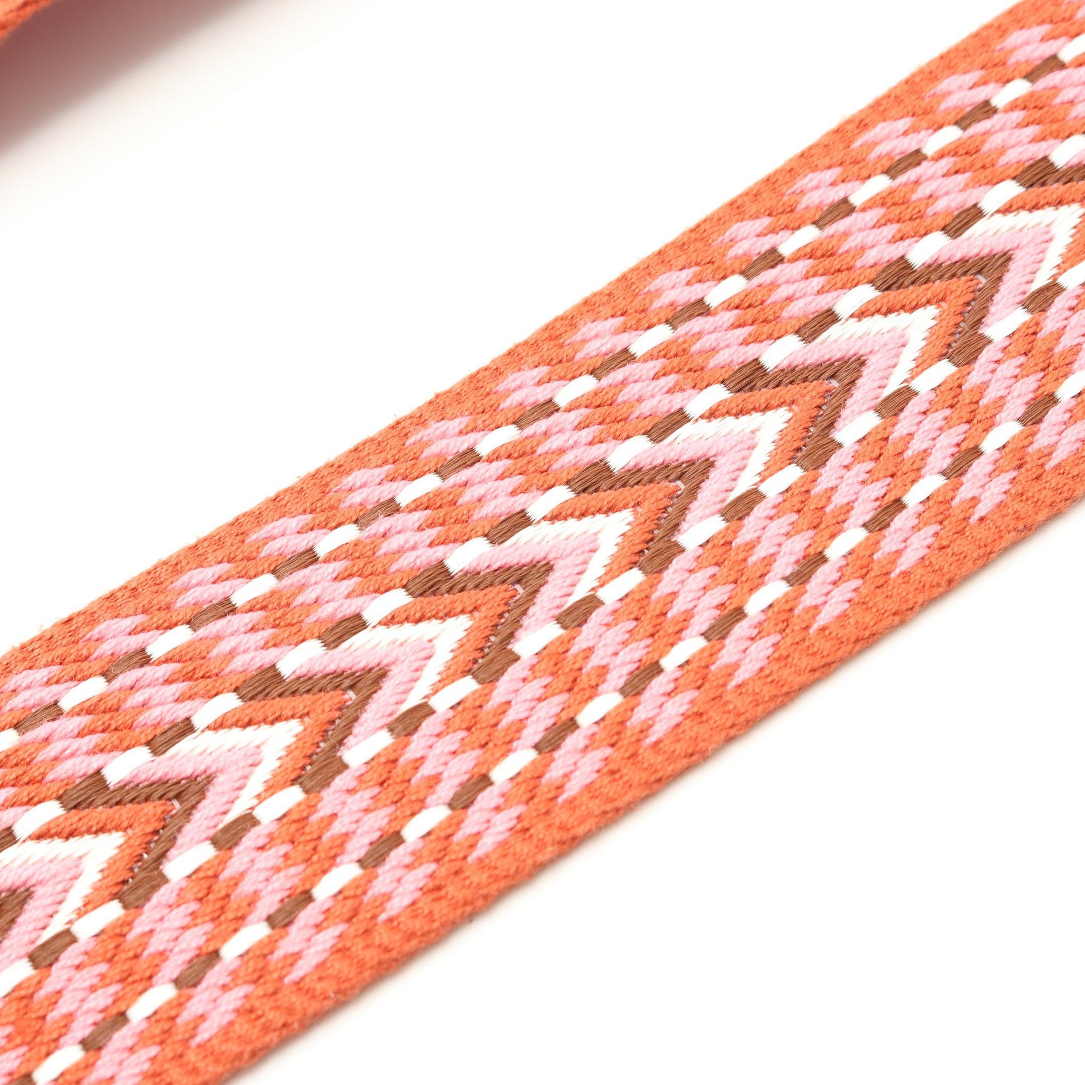 Hermes Hermes Sangle Zigzag Shoulder Strap Canvas Veau Swift Orange Brown Multicolor Silver Hardware Y Stamp Size ONE SIZE - 6 Thumbnail