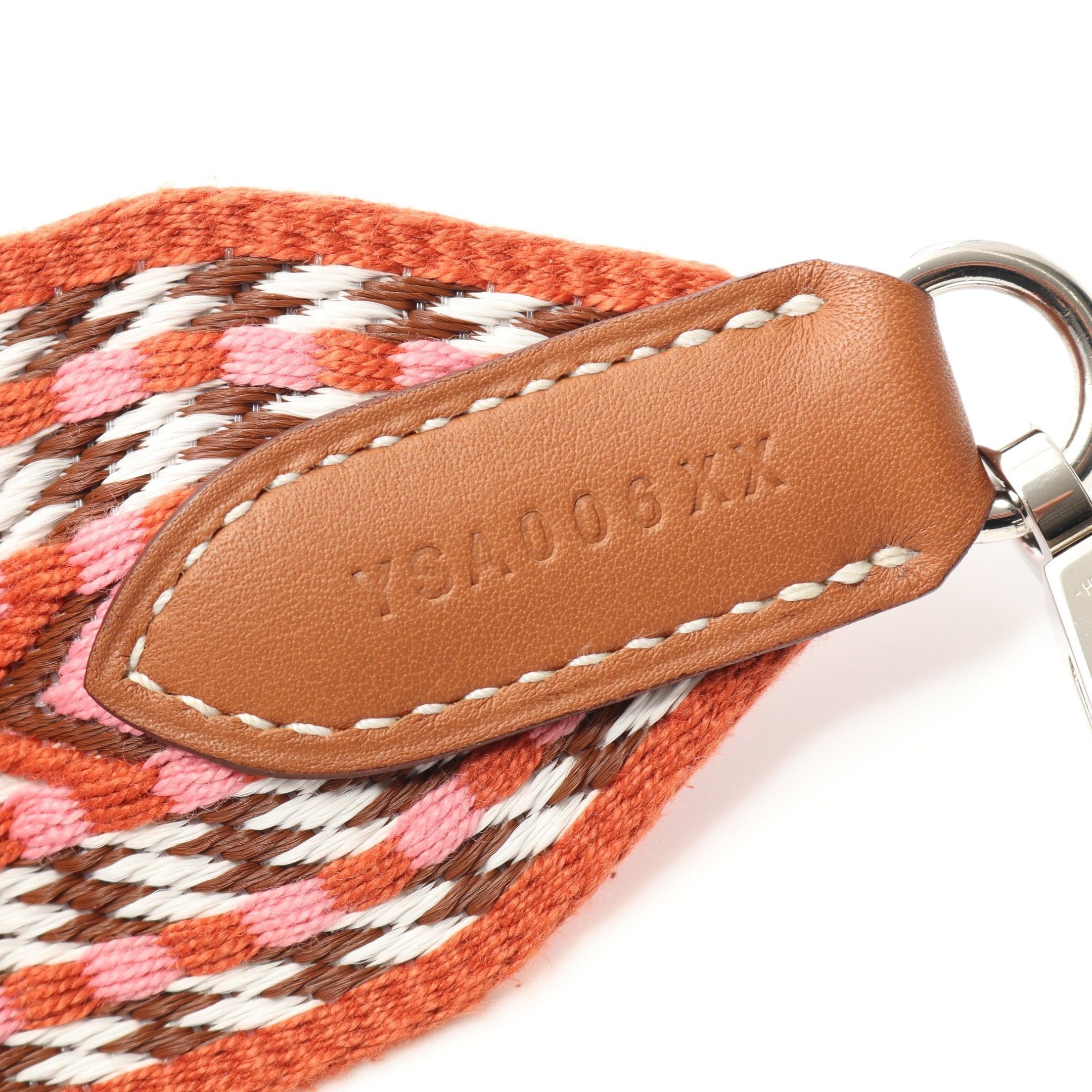 Hermes Hermes Sangle Zigzag Shoulder Strap Canvas Veau Swift Orange Brown Multicolor Silver Hardware Y Stamp Size ONE SIZE - 5 Thumbnail