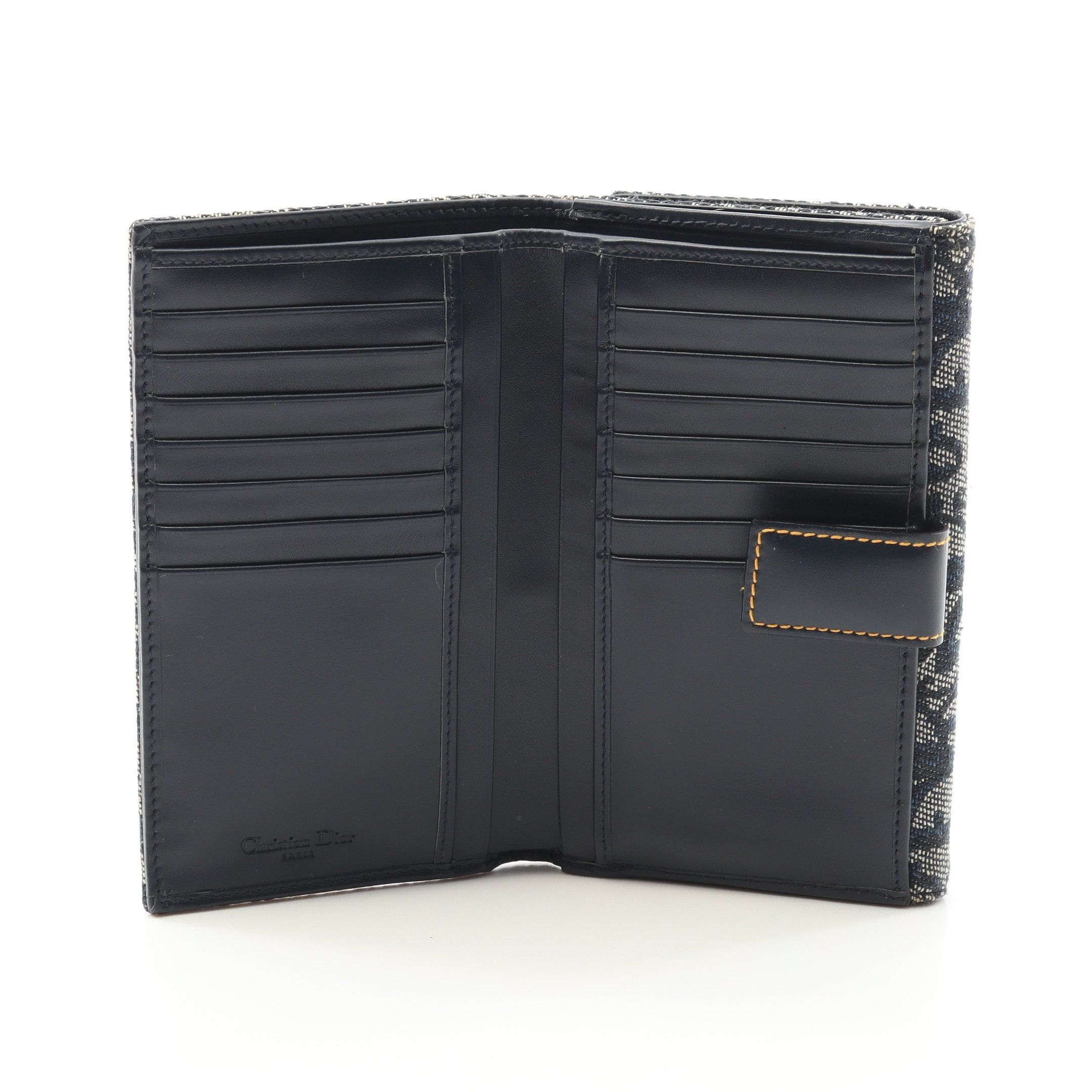 Dior Dior Trotter Double Hook Wallet Canvas Leather Navy Size ONE SIZE - 3 Thumbnail