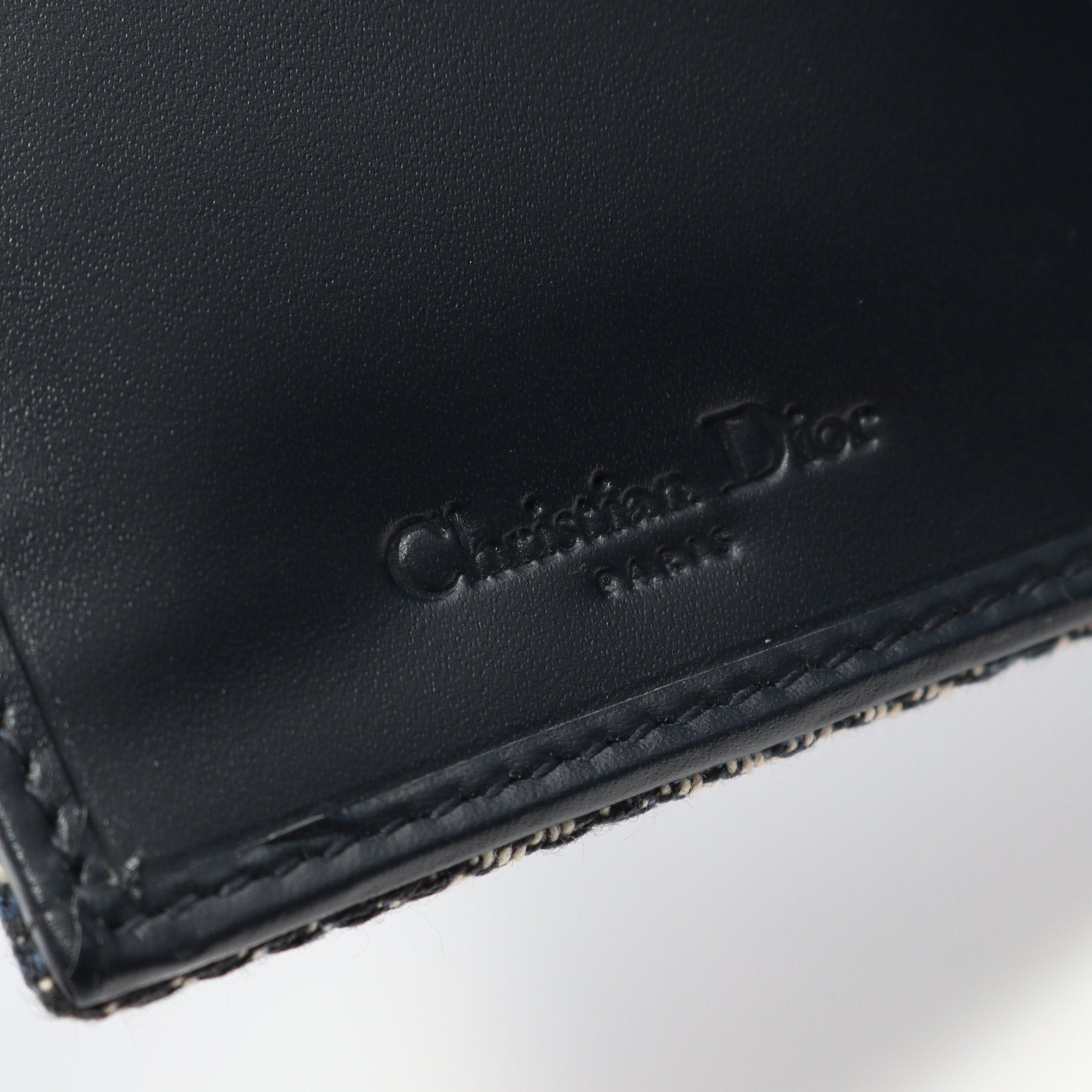 Dior Dior Trotter Double Hook Wallet Canvas Leather Navy Size ONE SIZE - 5 Thumbnail