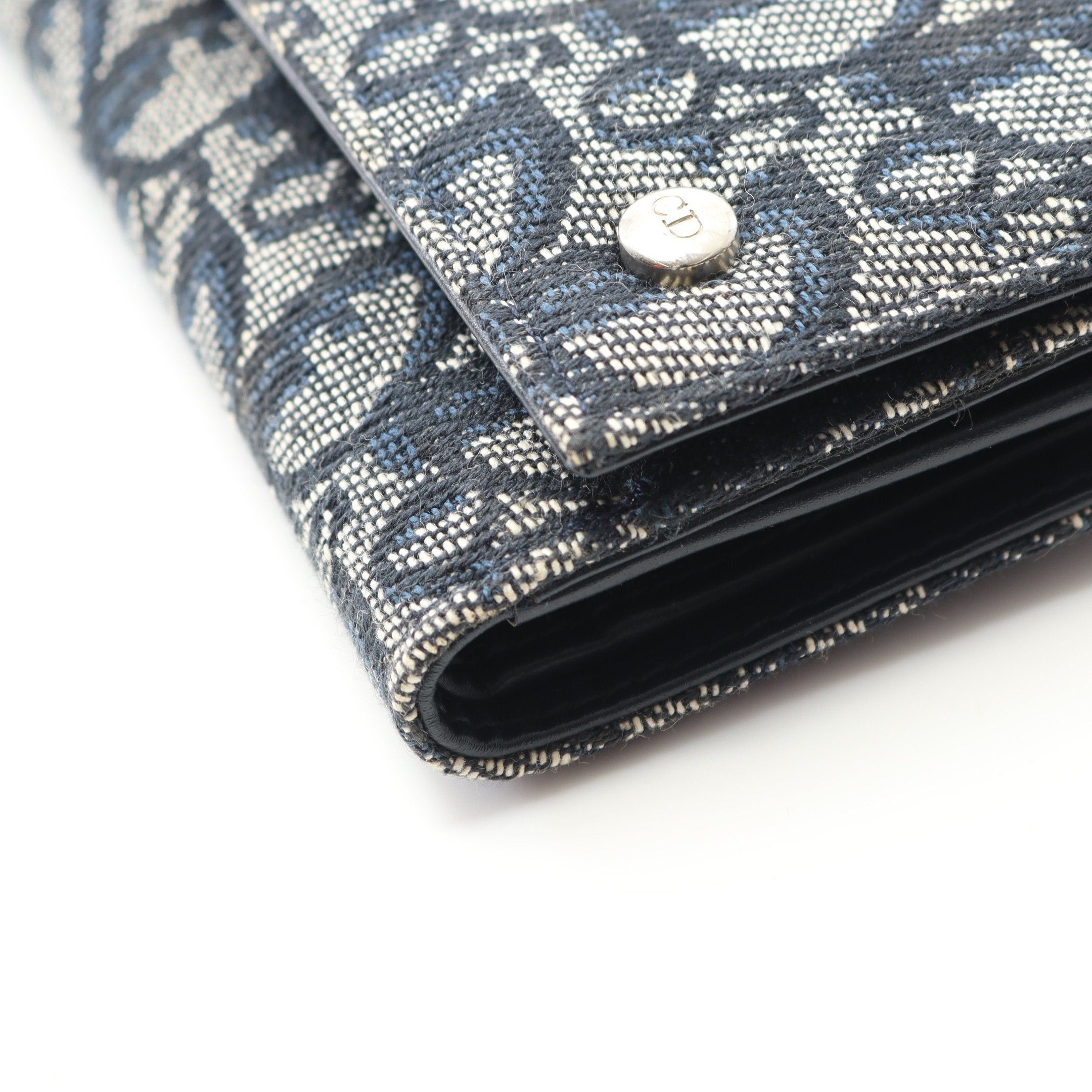 Dior Dior Trotter Double Hook Wallet Canvas Leather Navy Size ONE SIZE - 7 Thumbnail