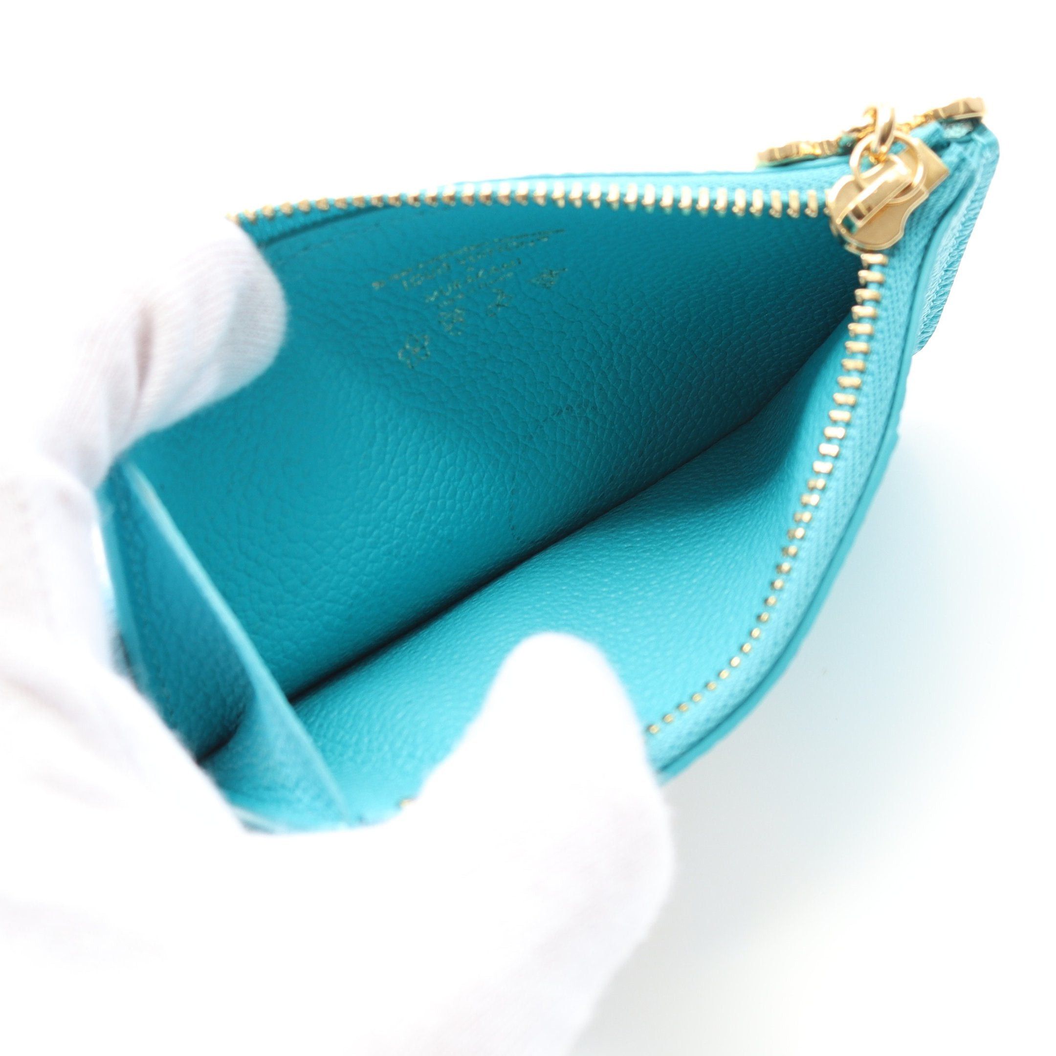 Louis Vuitton Louis Vuitton Lv * Tm Porto Cult Romy Monogram Multicolor Empreinte Coin Purse Card Case Leather White Turquoise Blue Collaboration With Takashi Murakami Size ONE SIZE - 3 Thumbnail