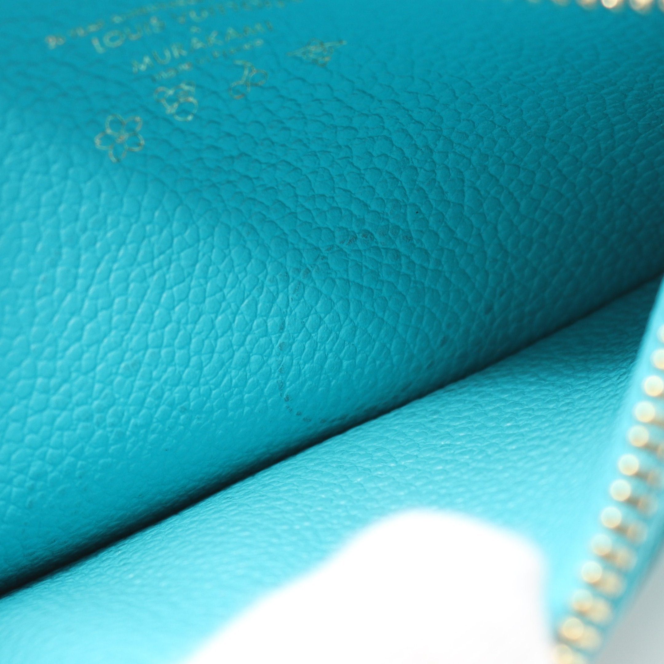 Louis Vuitton Louis Vuitton Lv * Tm Porto Cult Romy Monogram Multicolor Empreinte Coin Purse Card Case Leather White Turquoise Blue Collaboration With Takashi Murakami Size ONE SIZE - 5 Thumbnail