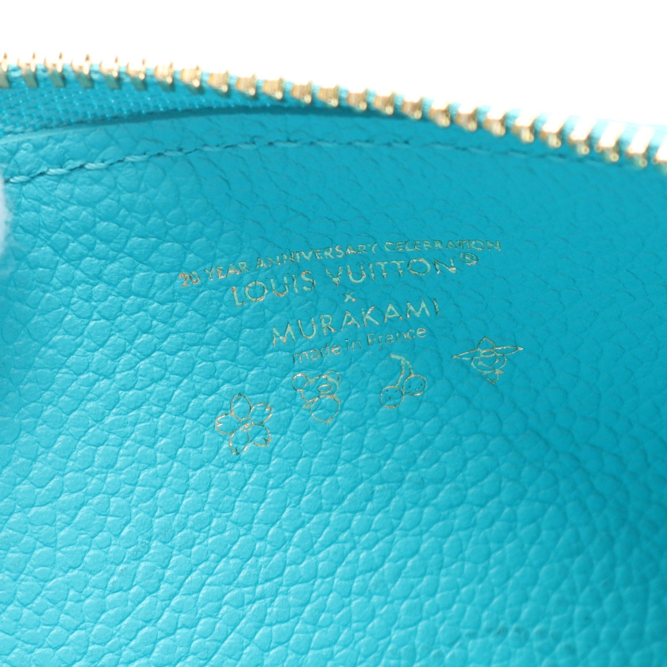 Louis Vuitton Louis Vuitton Lv * Tm Porto Cult Romy Monogram Multicolor Empreinte Coin Purse Card Case Leather White Turquoise Blue Collaboration With Takashi Murakami Size ONE SIZE - 4 Thumbnail