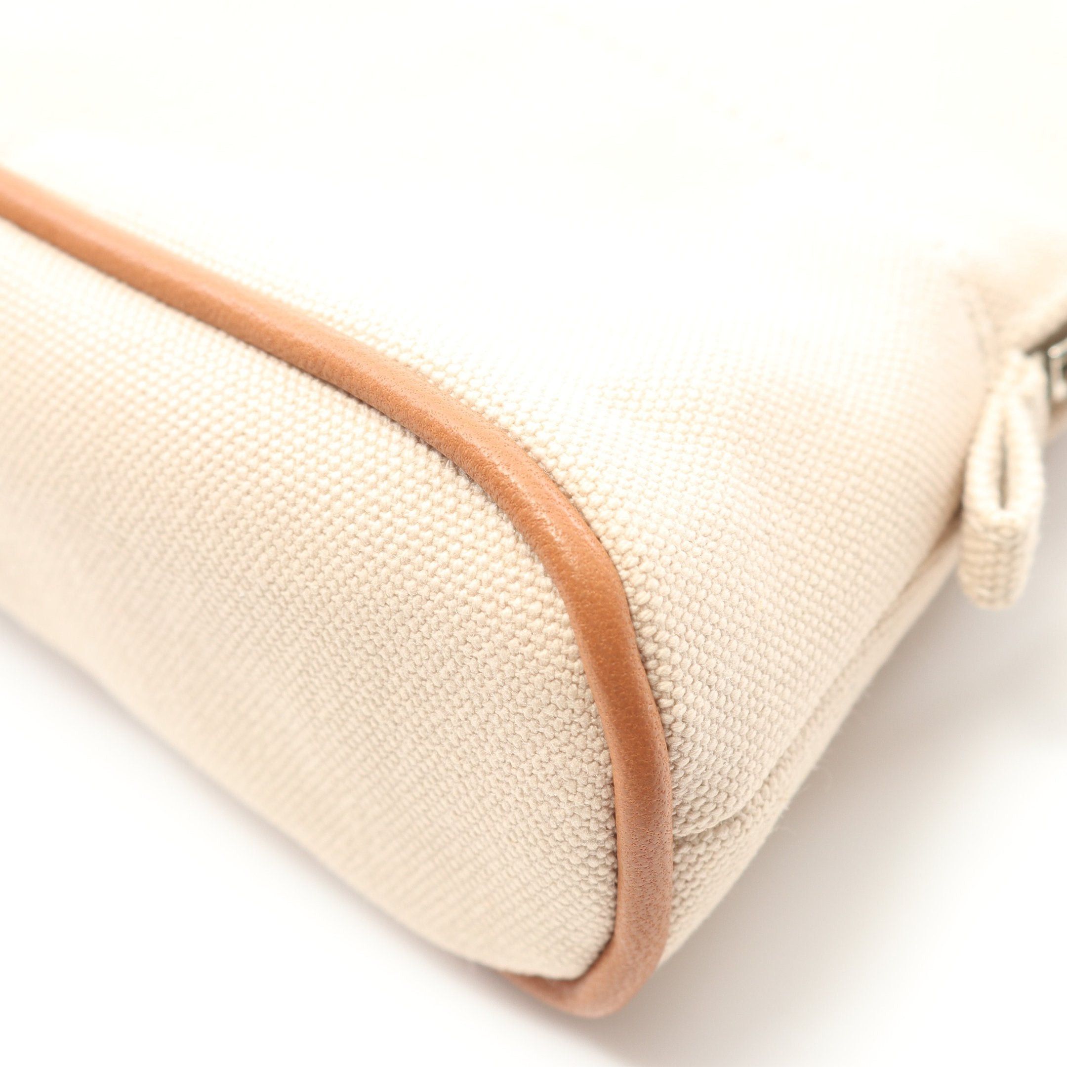 Hermes Hermes Bolide Pouch 15 Mini Canvas Leather Light Beige Brown Silver Hardware Size ONE SIZE - 5 Thumbnail
