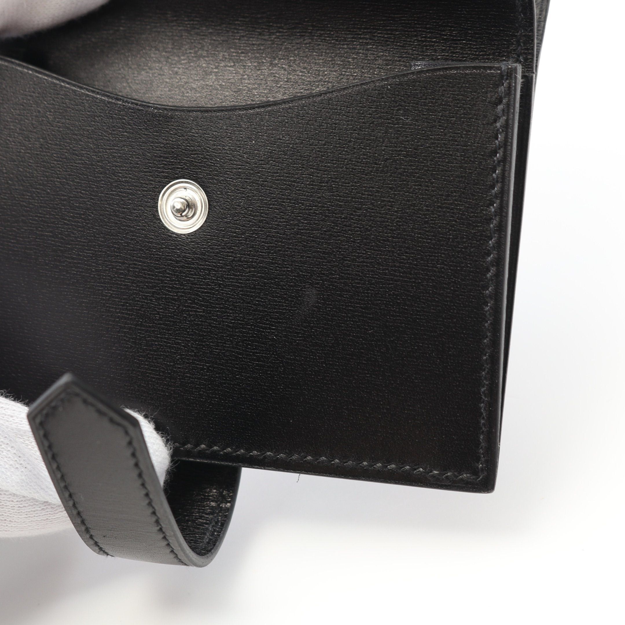 Hermes Hermes Bear Mini Card Case Box Calf Black Silver Hardware Double Engraved Size ONE SIZE - 6 Thumbnail
