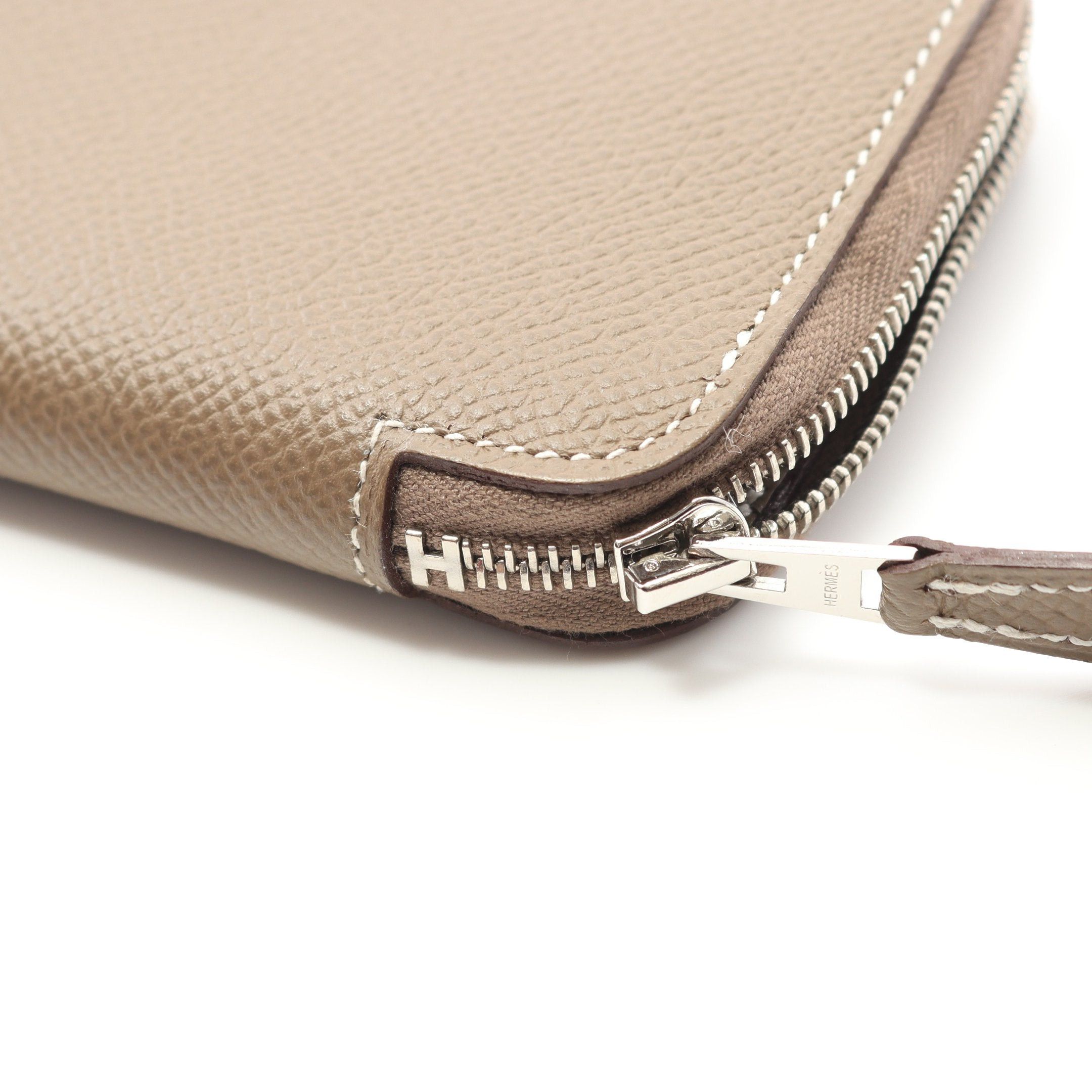 Hermes Hermes Azap Compact Mini Etoupe Coin Purse Veau Epsom Gray Brown Silver Hardware Z Stamp Size ONE SIZE - 6 Thumbnail