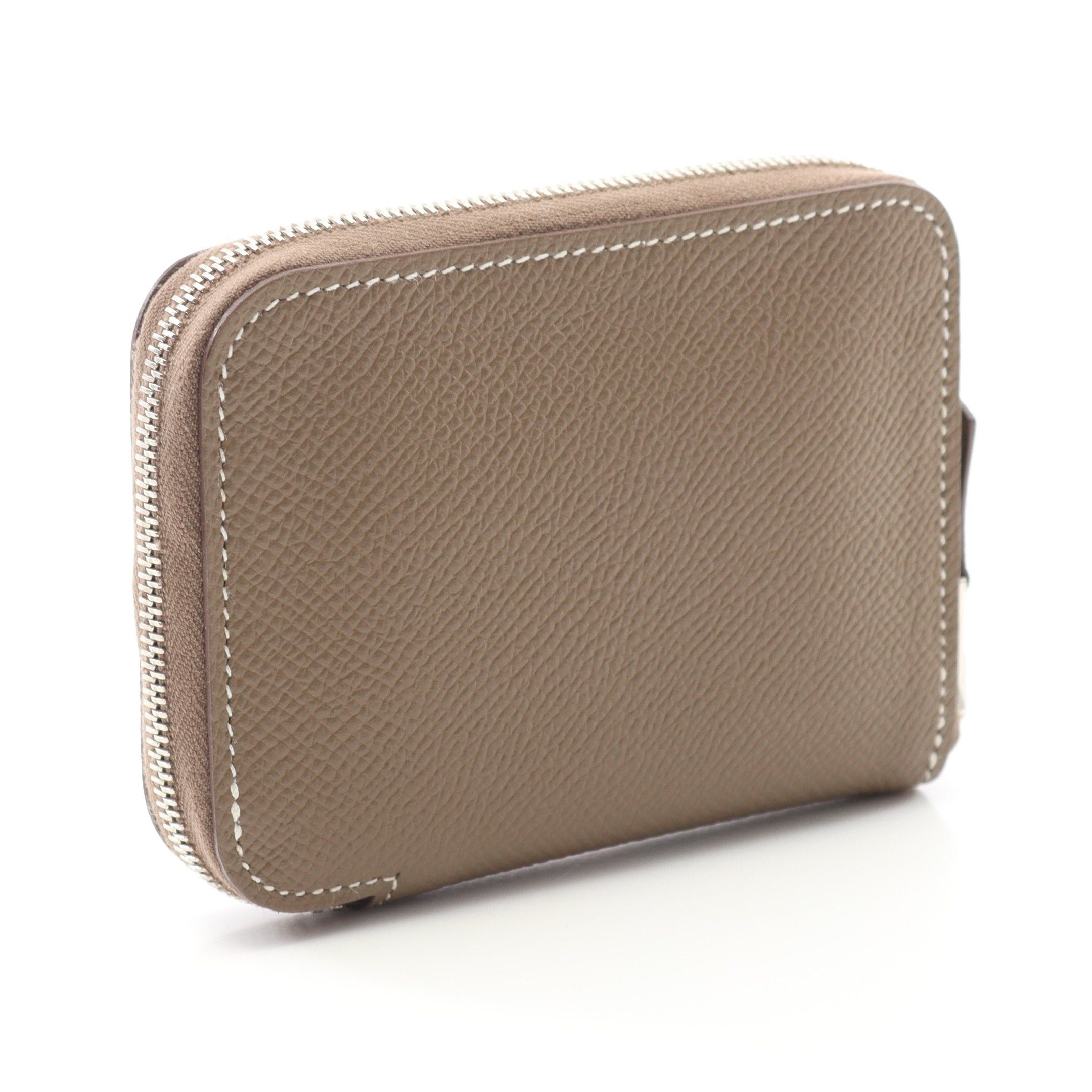 Hermes Hermes Azap Compact Mini Etoupe Coin Purse Veau Epsom Gray Brown Silver Hardware Z Stamp Size ONE SIZE - 2 Thumbnail