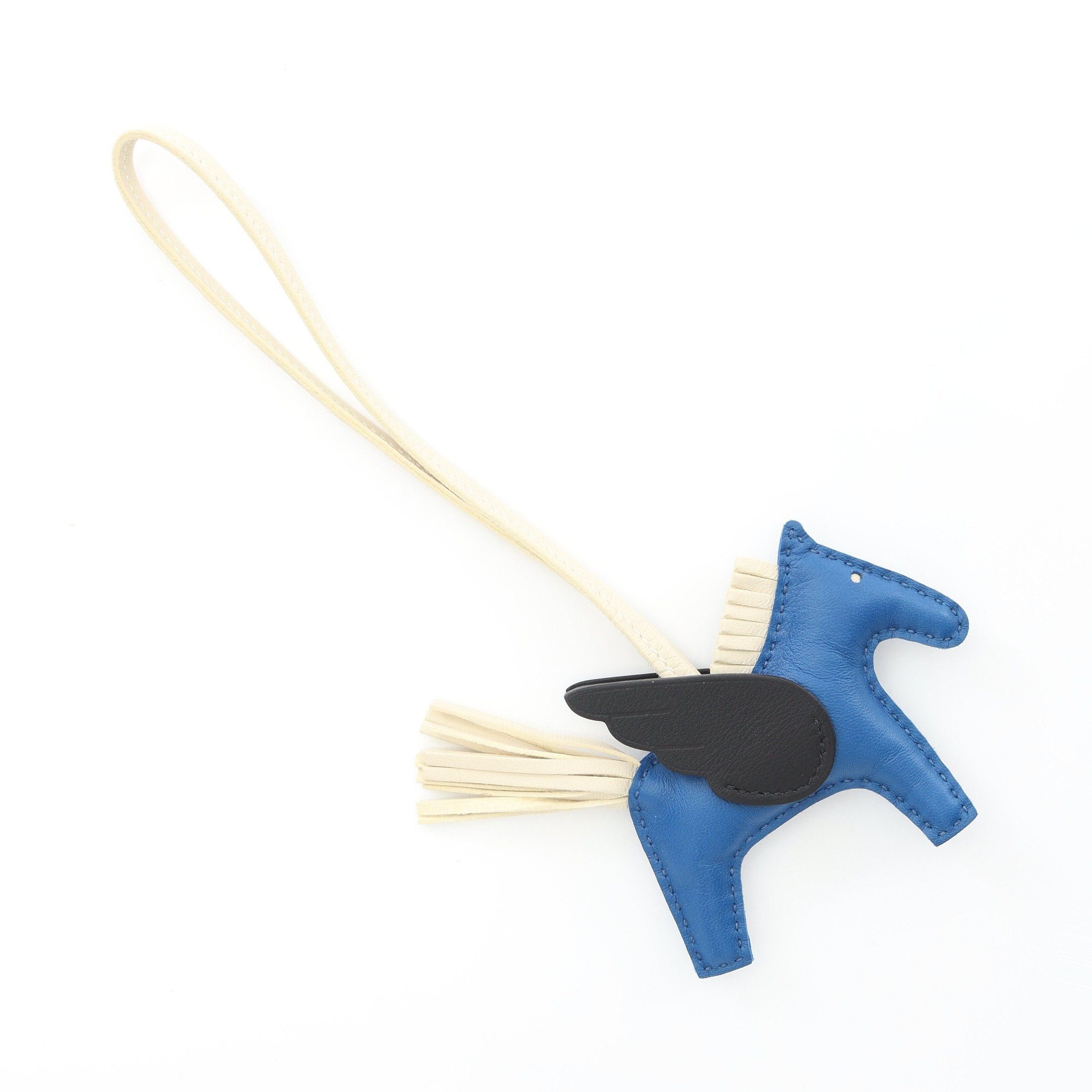 Hermes Hermes Rodeo Pegasus Pm Blue France Kure Bag Charm Aagneau Veau Swift Off White Black U Stamp Size ONE SIZE - 2 Thumbnail