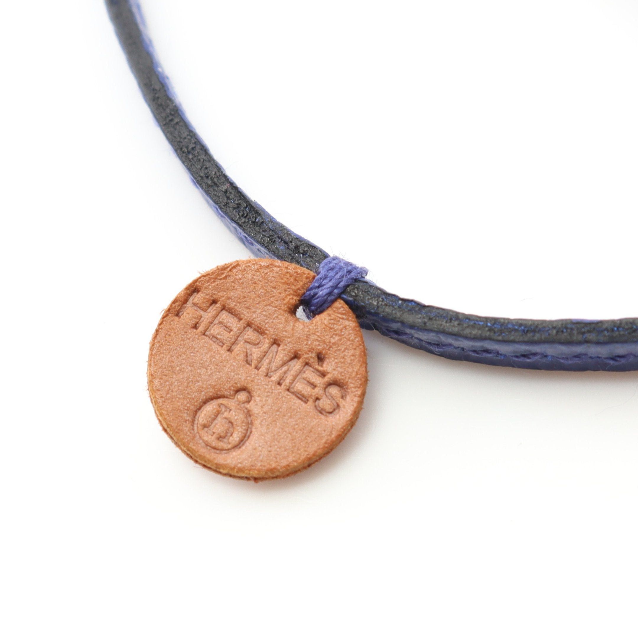 Hermes Hermes Petite Ash Raniere Blue Electric Necklace Veau Epsom Brown Size ONE SIZE - 2 Thumbnail