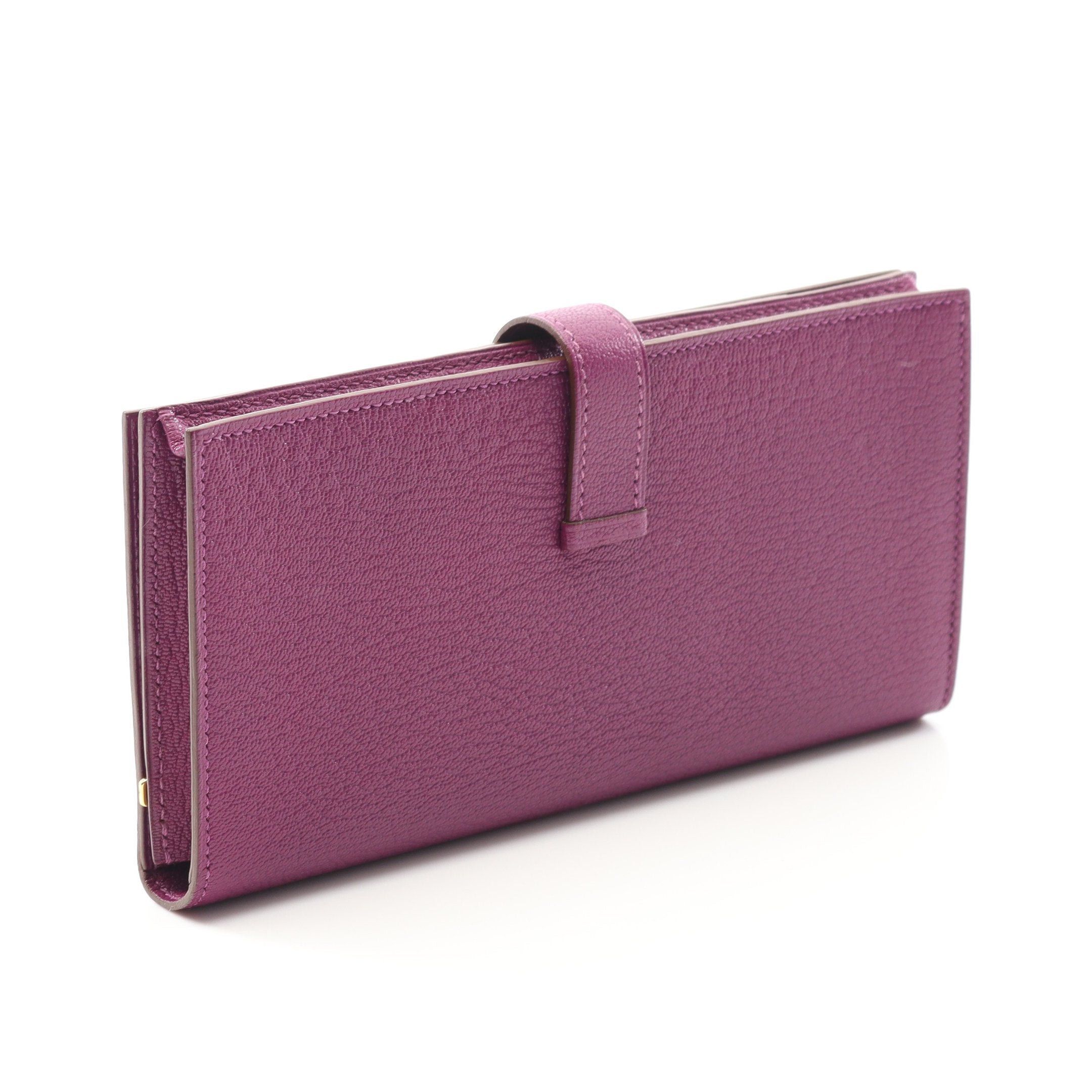 Hermes Hermes Bear Souffle Anemone Bi-Fold Long Wallet Chevre Purple Gold Hardware □ R Stamp Size ONE SIZE - 2 Thumbnail