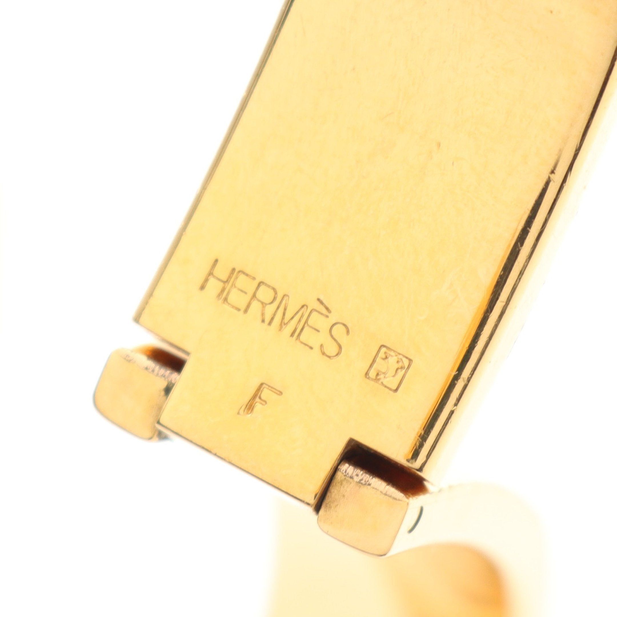 Hermes Hermes Click Crack Pm Bangle Gp Enamel Gold Burgundy Size ONE SIZE - 4 Thumbnail