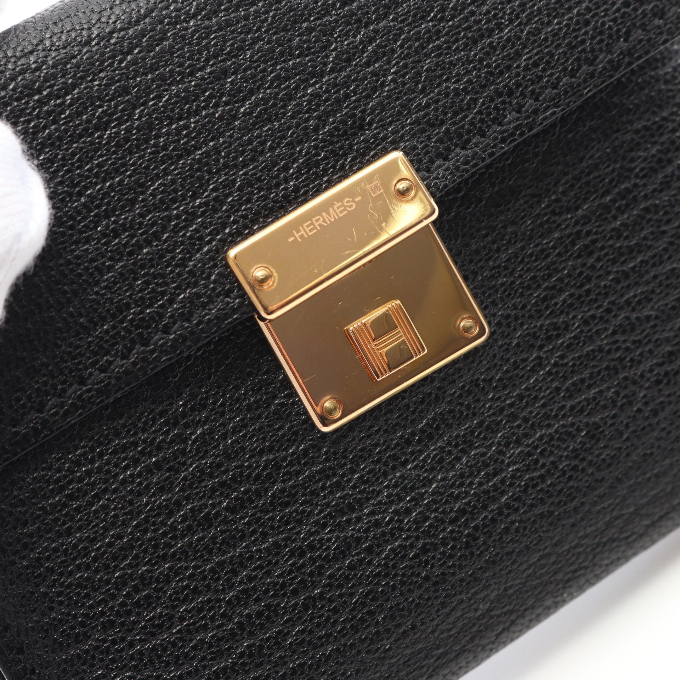 Hermes Hermes Click Card Case Chevre Black Pink Gold Hardware Y Stamp Size ONE SIZE - 6 Thumbnail