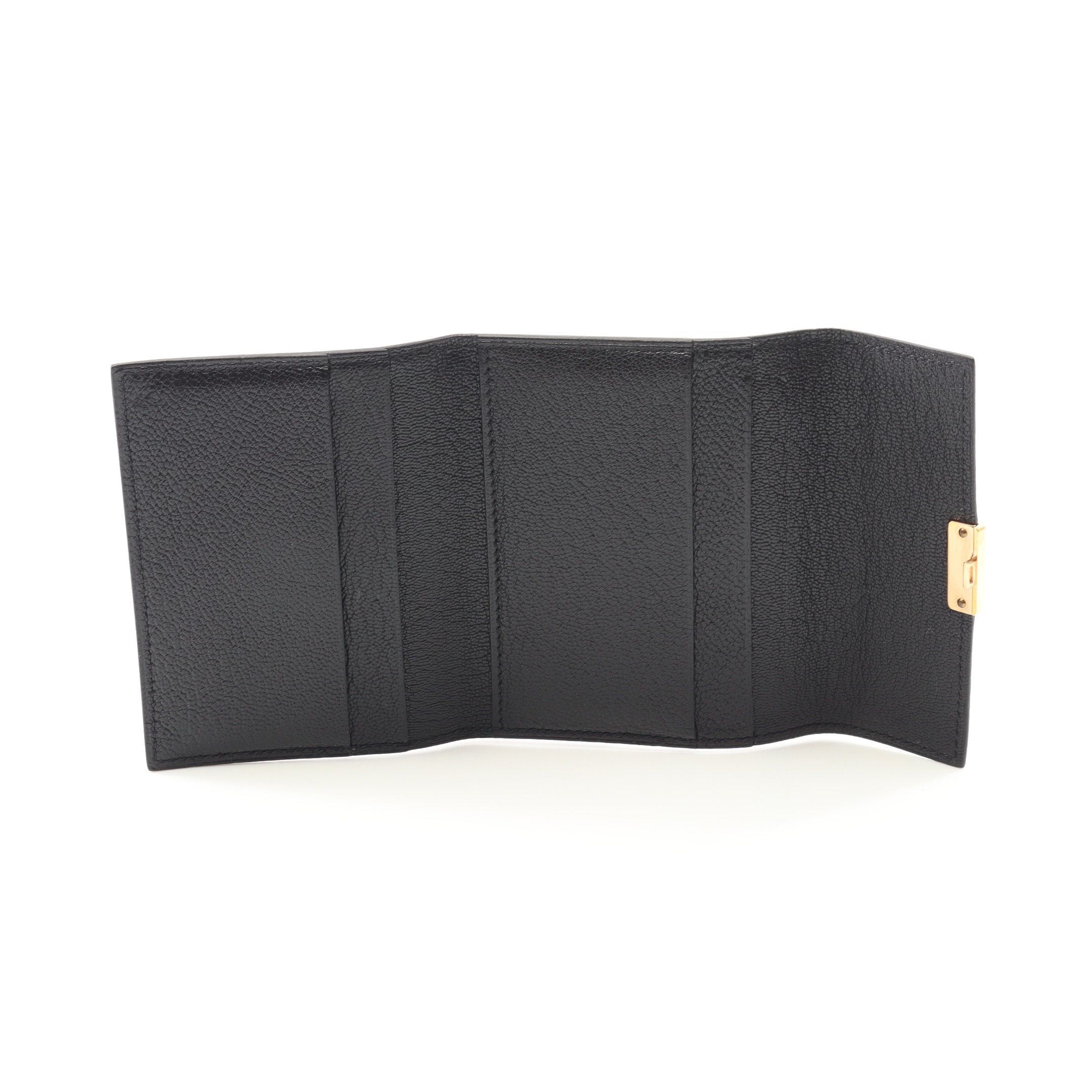 Hermes Hermes Click Card Case Chevre Black Pink Gold Hardware Y Stamp Size ONE SIZE - 3 Thumbnail