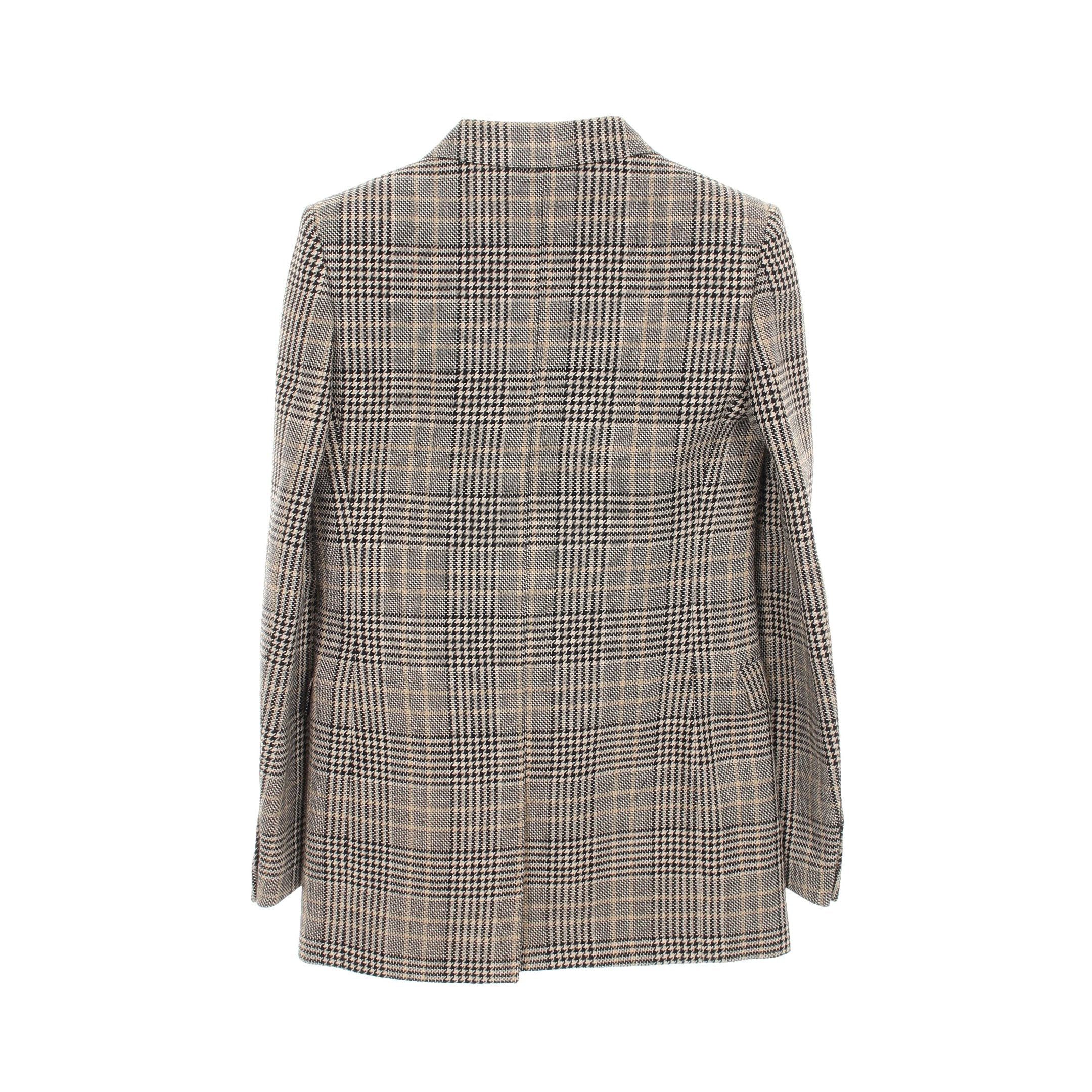 Yves Saint Laurent Yves Saint Laurent Tailored Jacket Check Wool Beige Black Size ONE SIZE - 2 Thumbnail