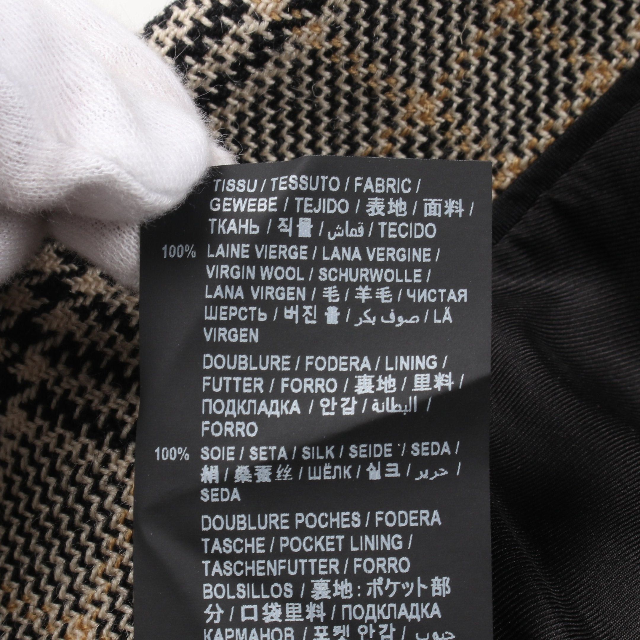 Yves Saint Laurent Yves Saint Laurent Tailored Jacket Check Wool Beige Black Size ONE SIZE - 5 Thumbnail