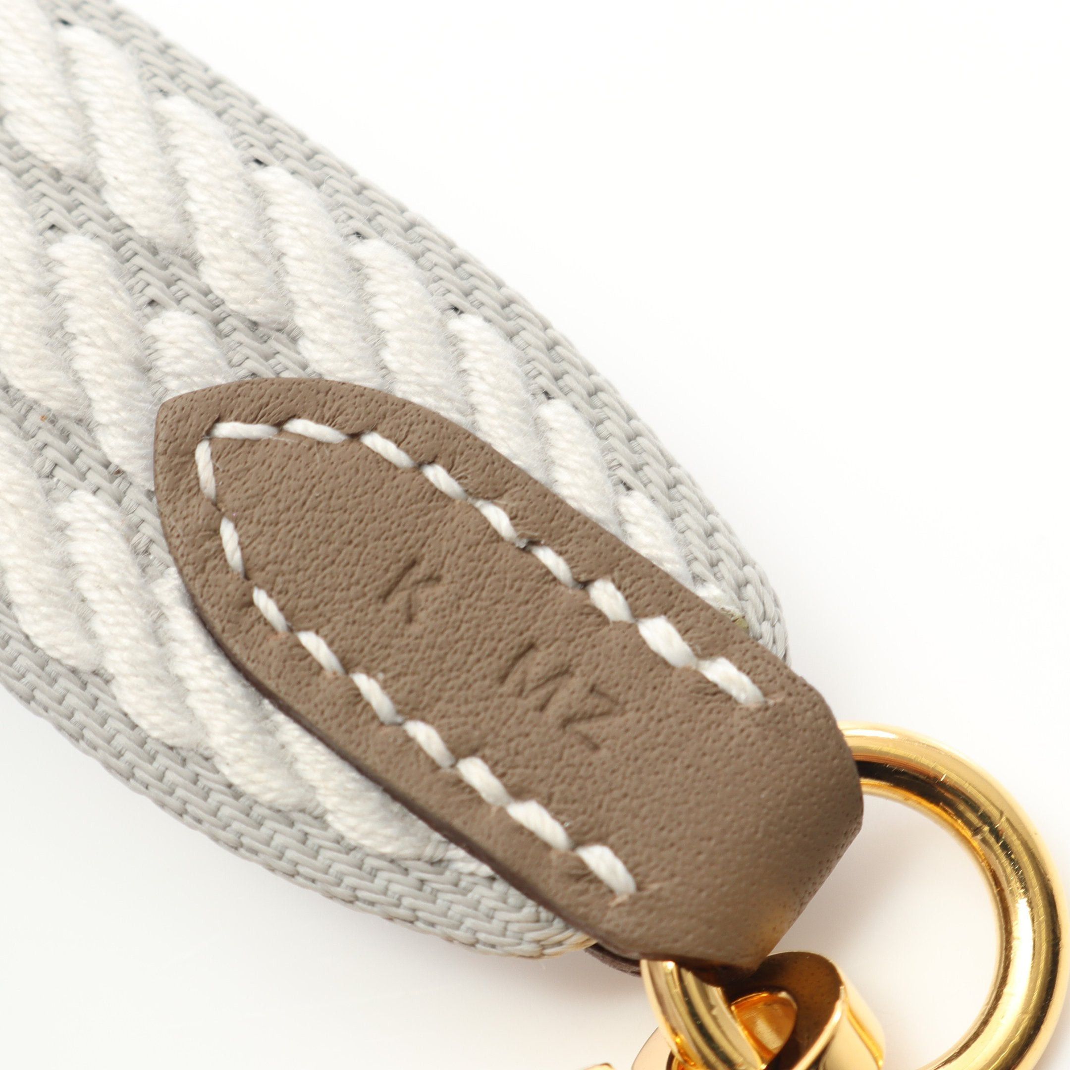 Hermes Hermes Sangle Cordage Gris Perle Etoupe Shoulder Strap Toile Militaire Gray Brown Gold Hardware K Stamp Size ONE SIZE - 5 Thumbnail