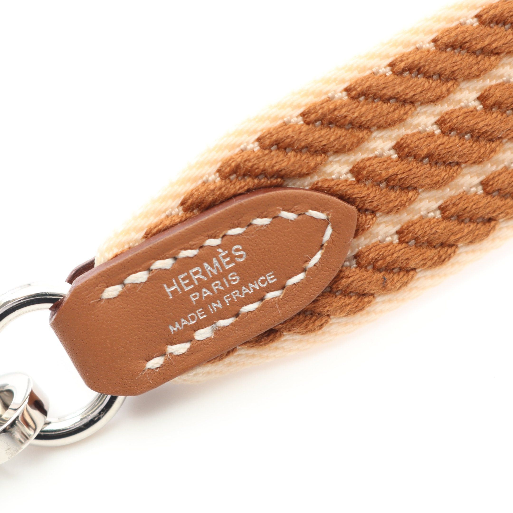 Hermes Hermes Sangle Cordage Gold Shoulder Strap Canvas Veau Swift Light Brown Beige Silver Hardware K Stamp Size ONE SIZE - 4 Thumbnail