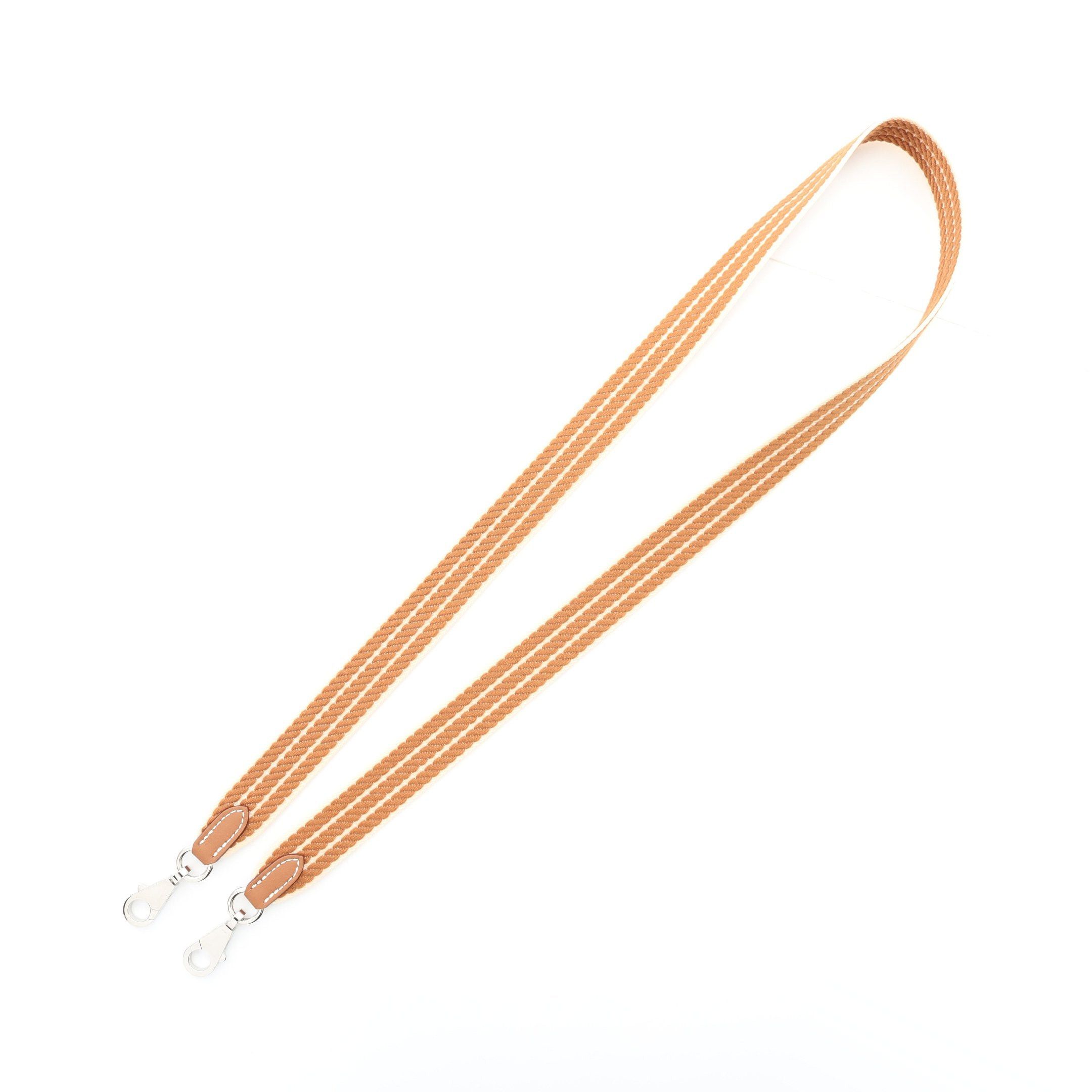 Hermes Hermes Sangle Cordage Gold Shoulder Strap Canvas Veau Swift Light Brown Beige Silver Hardware K Stamp Size ONE SIZE - 2 Thumbnail