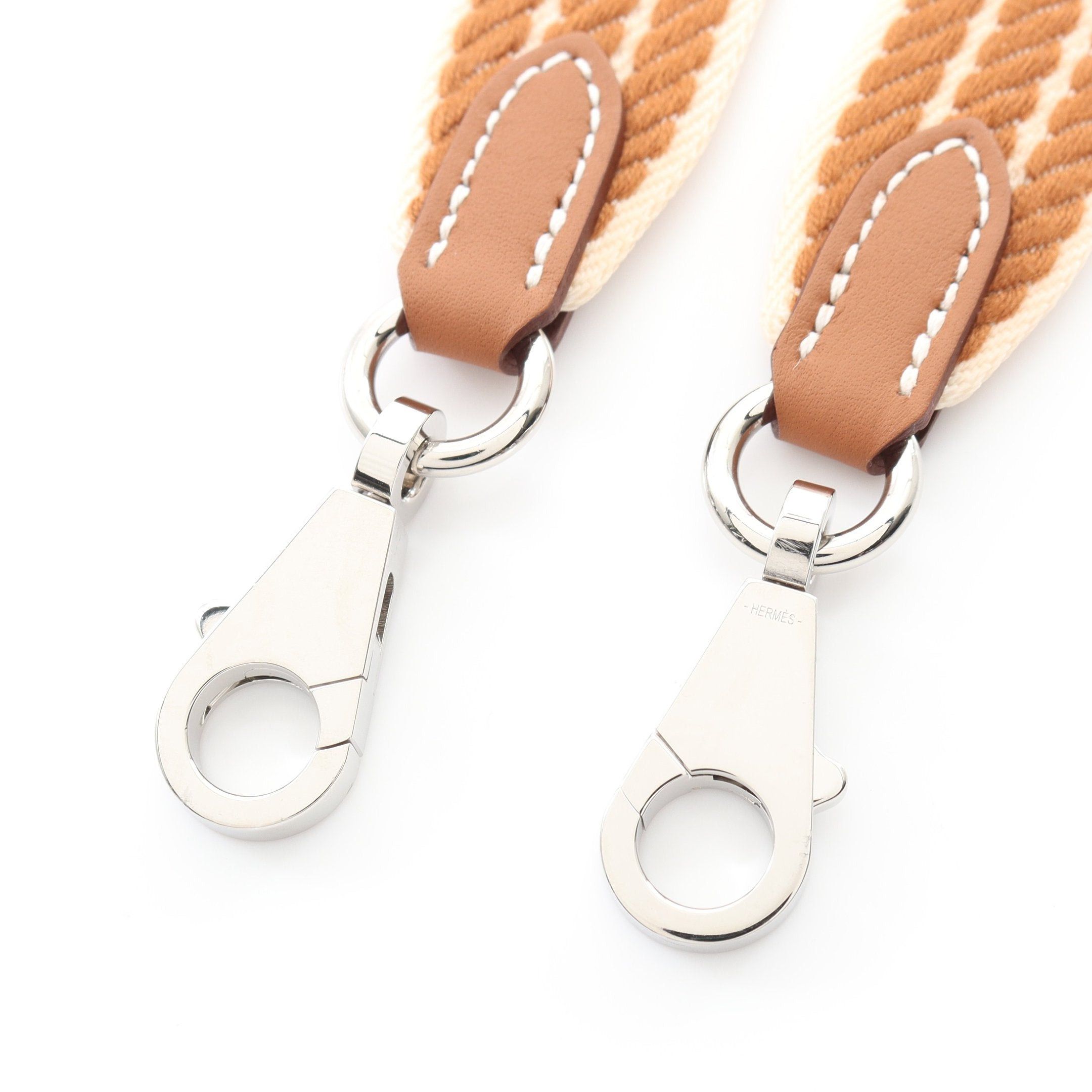 Hermes Hermes Sangle Cordage Gold Shoulder Strap Canvas Veau Swift Light Brown Beige Silver Hardware K Stamp Size ONE SIZE - 3 Thumbnail