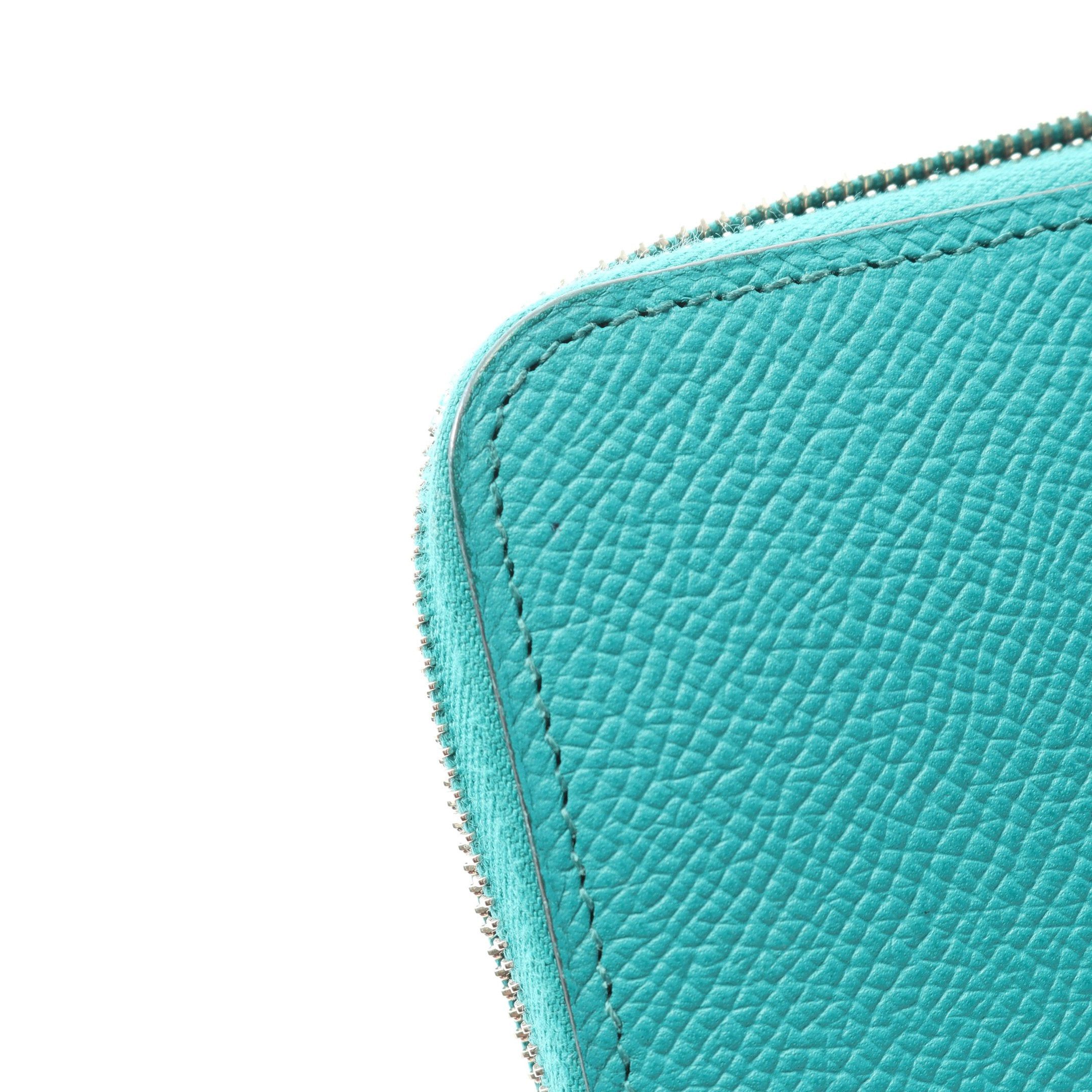 Hermes Hermes Azap Long Silk In Blue Paon Round Zipper Wallet Veau Epsom Emerald Green Silver Hardware X Stamp Size ONE SIZE - 11 Thumbnail