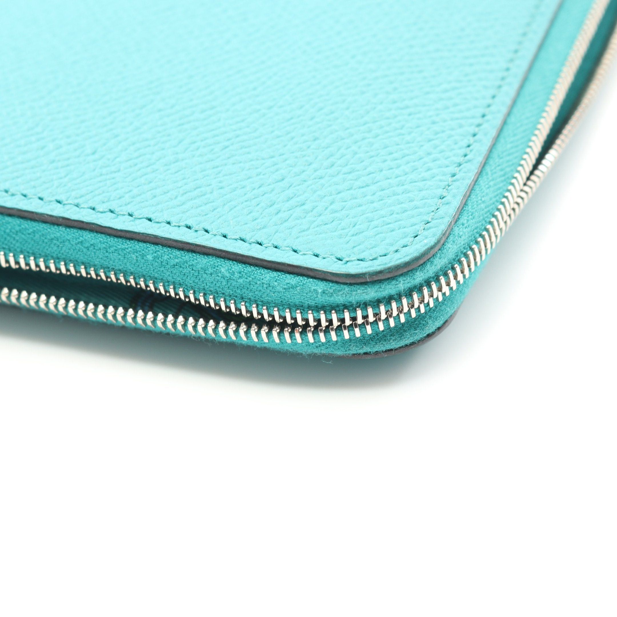 Hermes Hermes Azap Long Silk In Blue Paon Round Zipper Wallet Veau Epsom Emerald Green Silver Hardware X Stamp Size ONE SIZE - 10 Thumbnail
