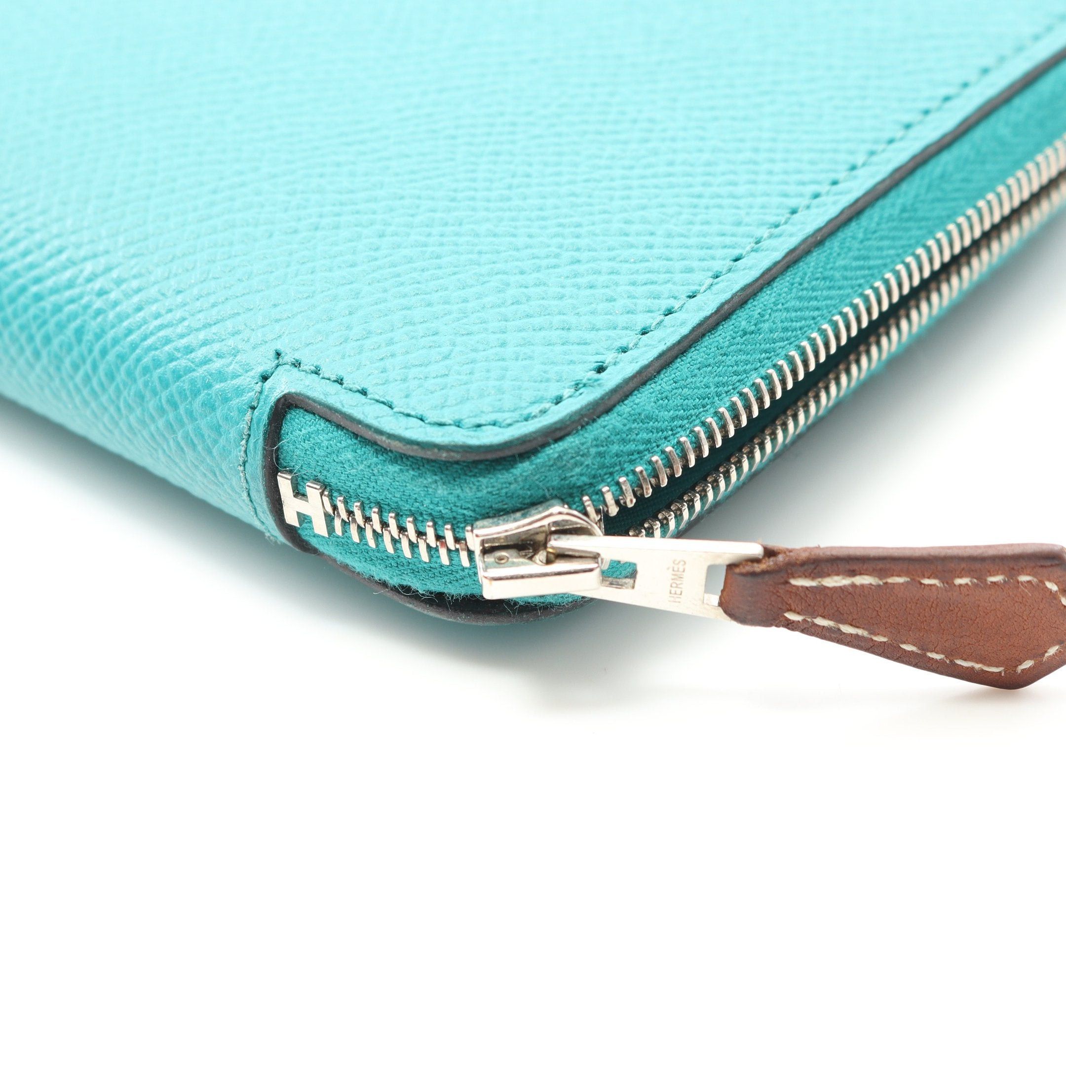Hermes Hermes Azap Long Silk In Blue Paon Round Zipper Wallet Veau Epsom Emerald Green Silver Hardware X Stamp Size ONE SIZE - 9 Thumbnail