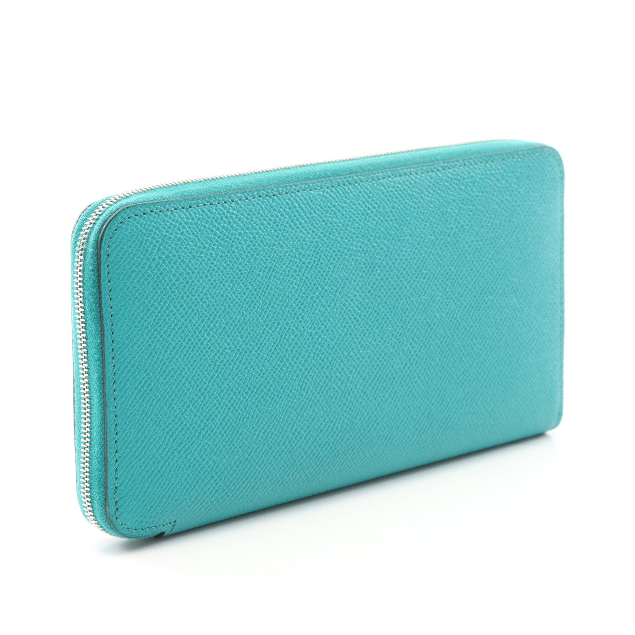 Hermes Hermes Azap Long Silk In Blue Paon Round Zipper Wallet Veau Epsom Emerald Green Silver Hardware X Stamp Size ONE SIZE - 2 Thumbnail